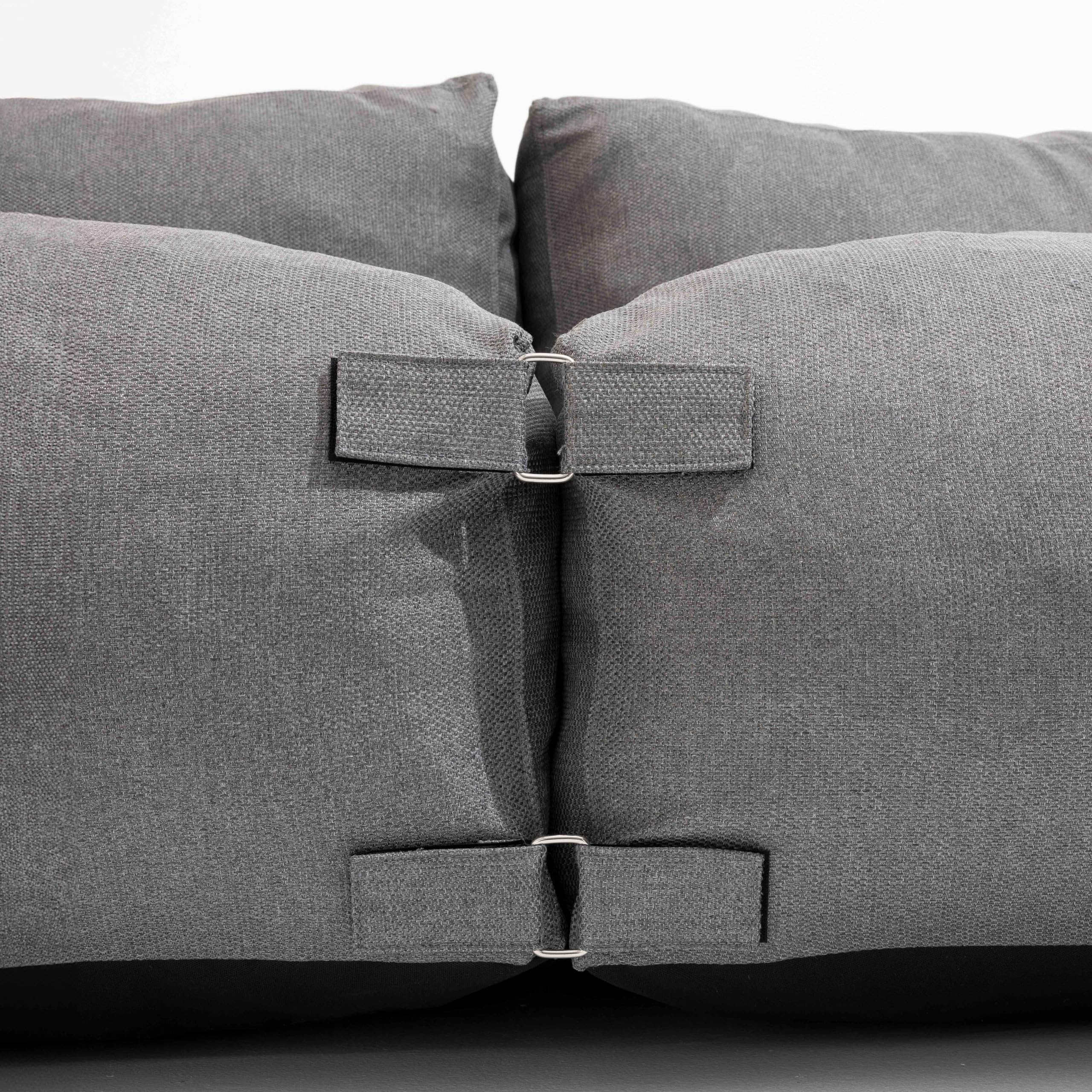 Oviala Canapé d'angle de Jardin modulable 4 Places Gris - Mixi