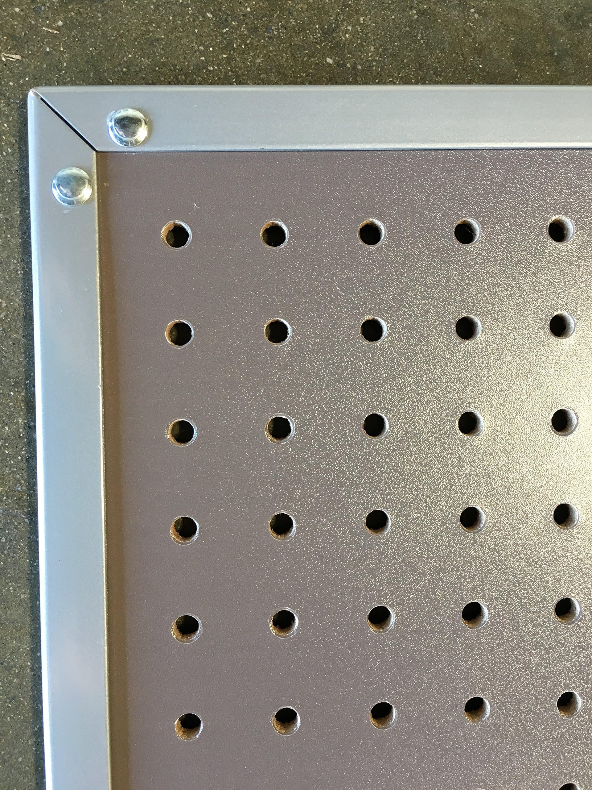 FP24486P Artistic Aluminum-Framed Tempered Wood Pegboard Heavy Duty Round Hole Pegboards, 24'' W X 48'' H, Gray, 6 Piece