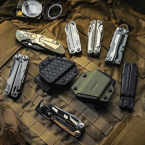 Miniatura 7 de TACTICAL GEEK TX1 - Funda multiherramienta EDC, funda ajustable con clip trasero para cinturón, multiherramienta no incluida (negro)