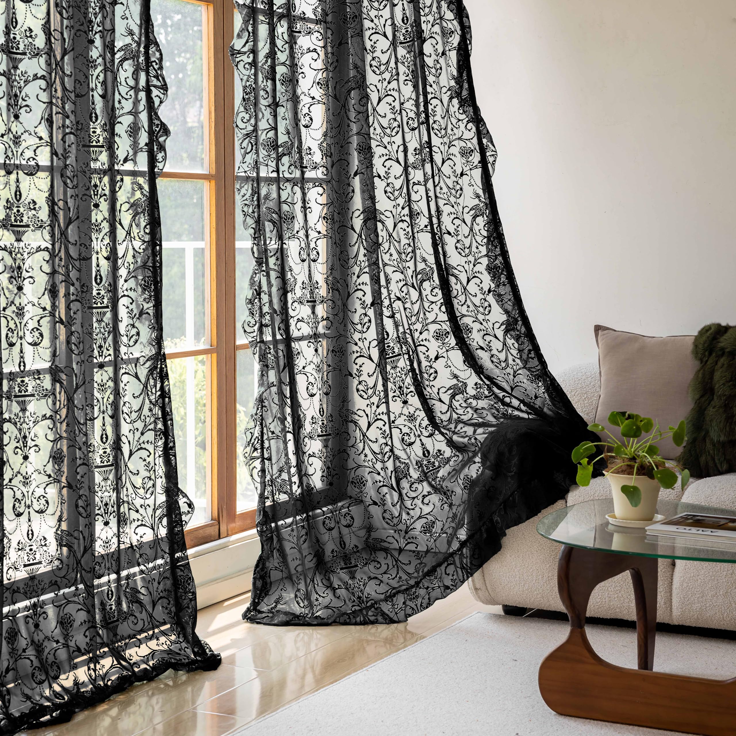 Tenda Per Finestra Con Occhielli Tende Oscuranti Strisce Semplici Viola Nere Di Halloween Poliestere Stampati Tende Moderne Per Soggiorno E Camera Da Letto Drape Tenda Blackout 2 Pannelli 200X214Cm