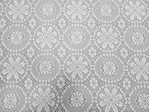 Miniatura 2 de Van Wyck Medallion - Mantel de encaje de punto pesado 60x104, color blanco