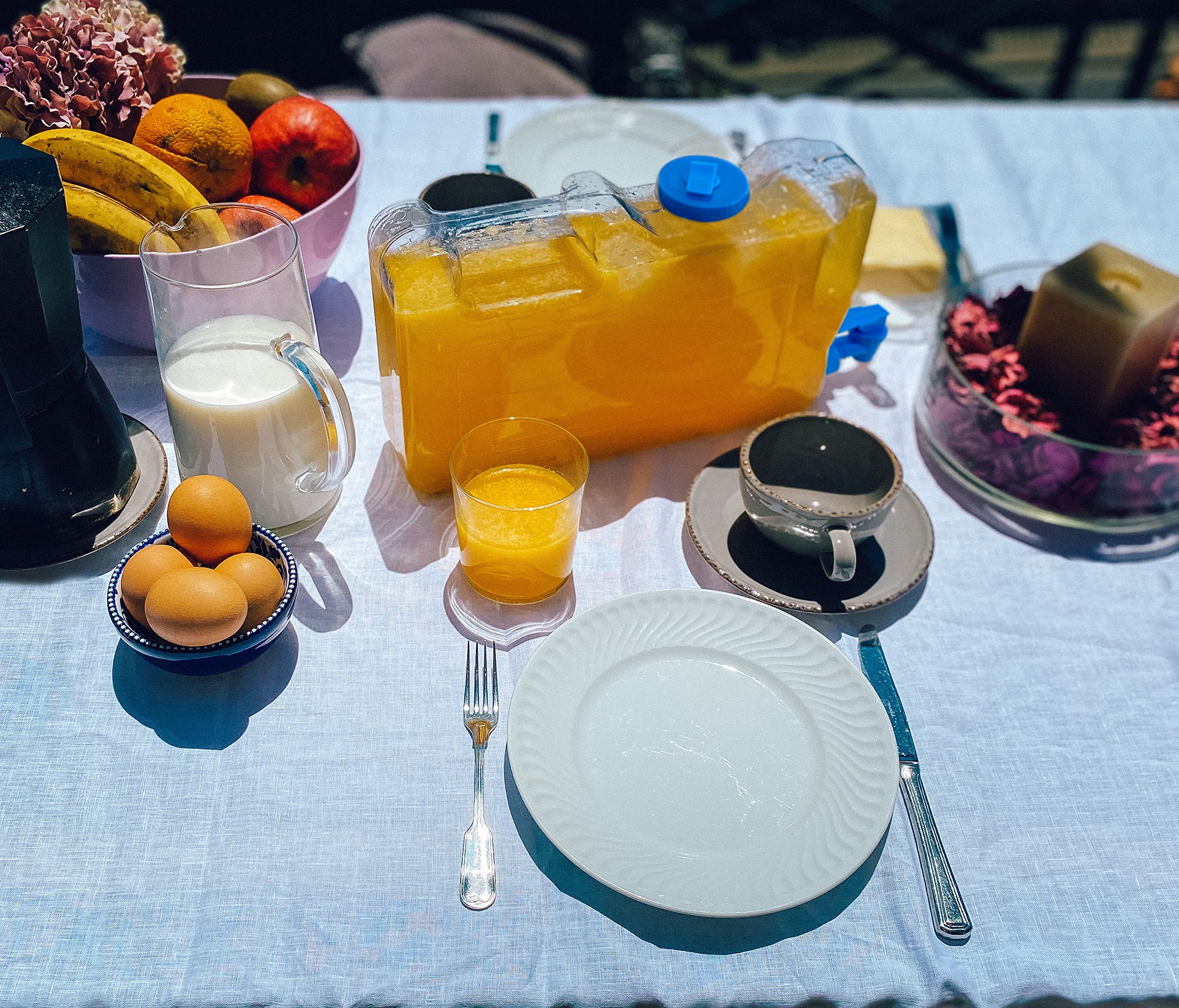 Water drink dispenser for fridge. 1.5 Gal. Pitcher Refrigerator. Reusable PETG plastic bottle with faucet, spigot. Pur water jug. Tank for drinks, cocktails, juice. Zero BPA.beach, camping. (1.5Gal)