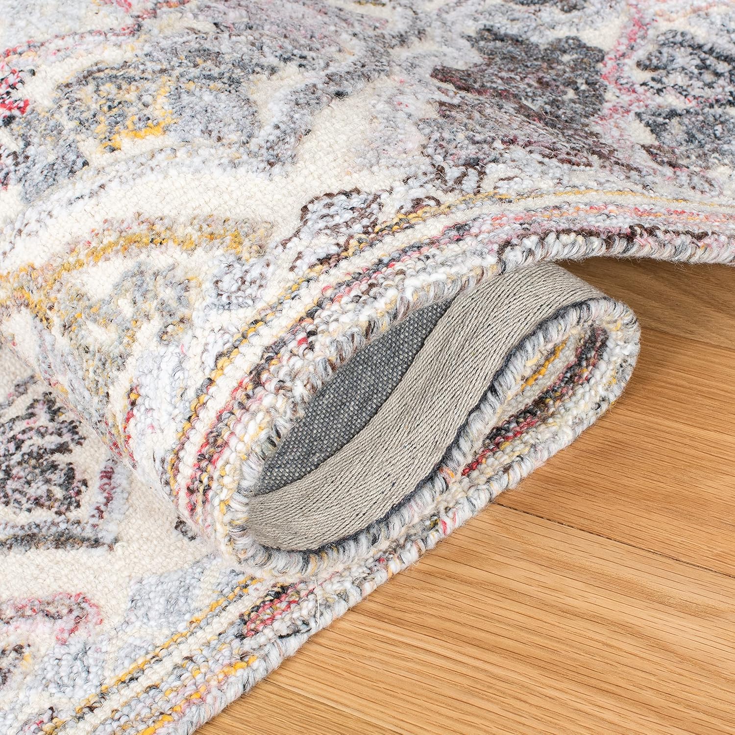 SAFAVIEH Micro-Loop Collection Runner Rug - 2'3" x 9', Grey & Ivory, Handmade Wool, Ideal for High Traffic Areas in Living Room, Bedroom (MLP523F)
