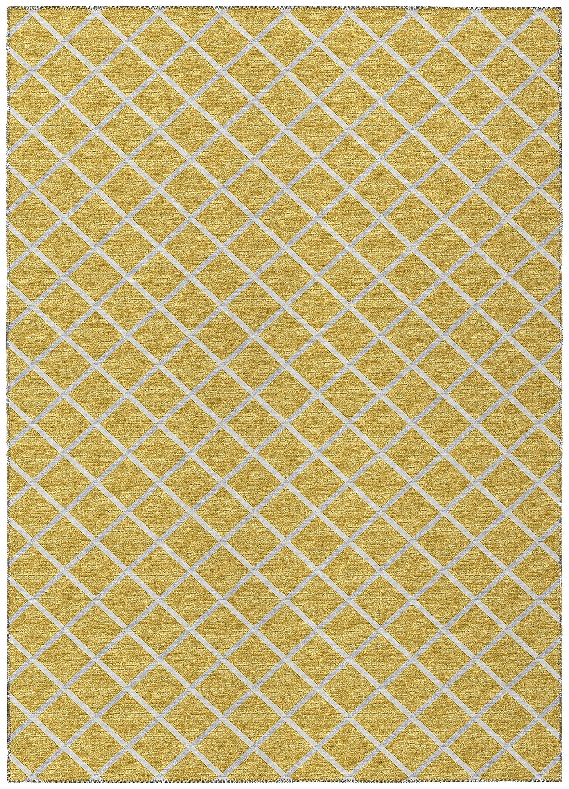 Dalyn Rugs York YO1 Gold 3' x 5' Indoor Outdoor Area Rug, Easy Clean, Machine Washable, Non Shedding, Bedroom, Living Room, Dining Room, Kitchen, Patio Rug