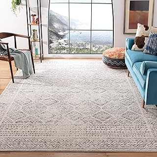 SAFAVIEH Area Rug 9x12 - Tulum Collection - Large - Ivory & Grey, Morocc...