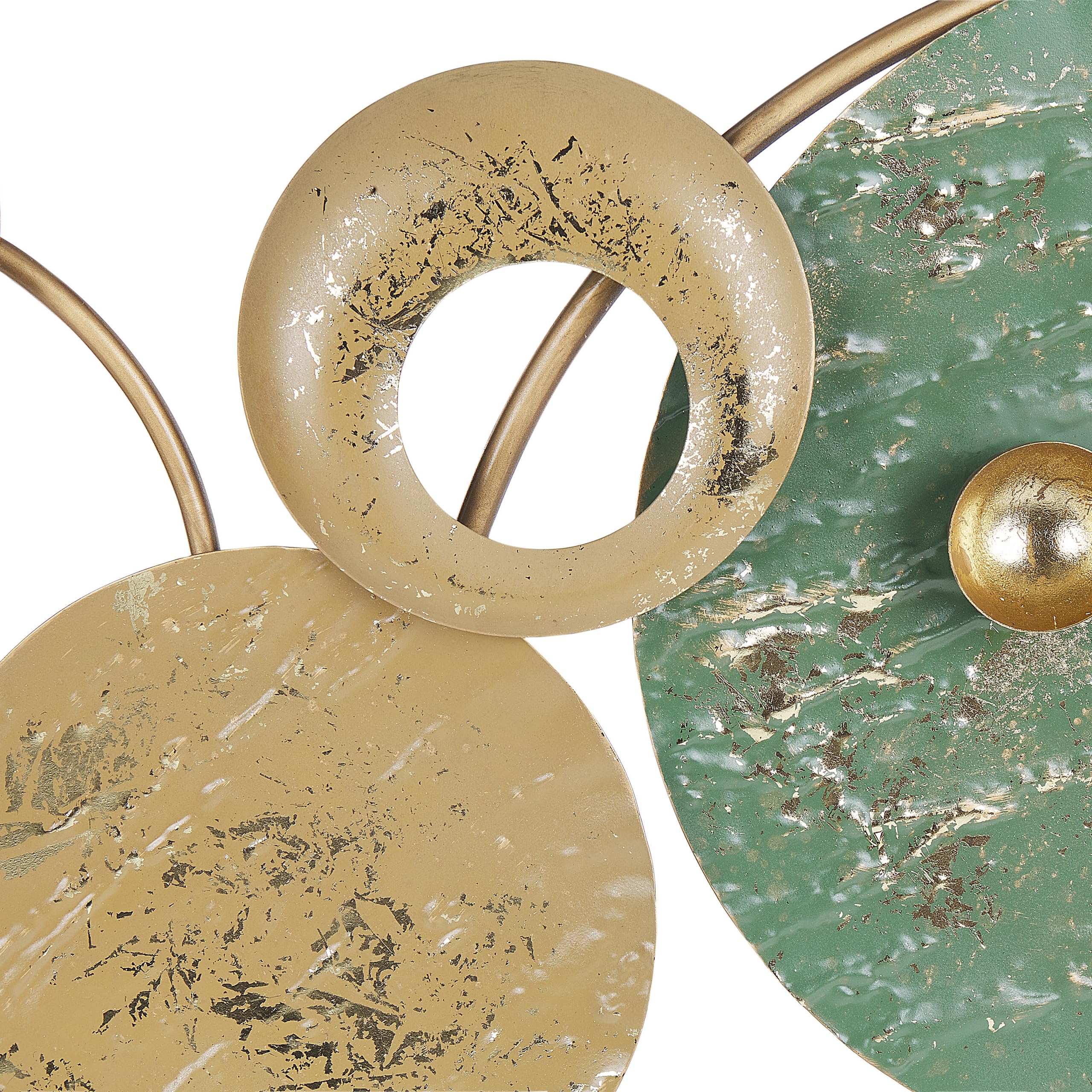 Beliani Wanddekoration Kreise Metall gold/grün einteilig handgemacht modern Helium