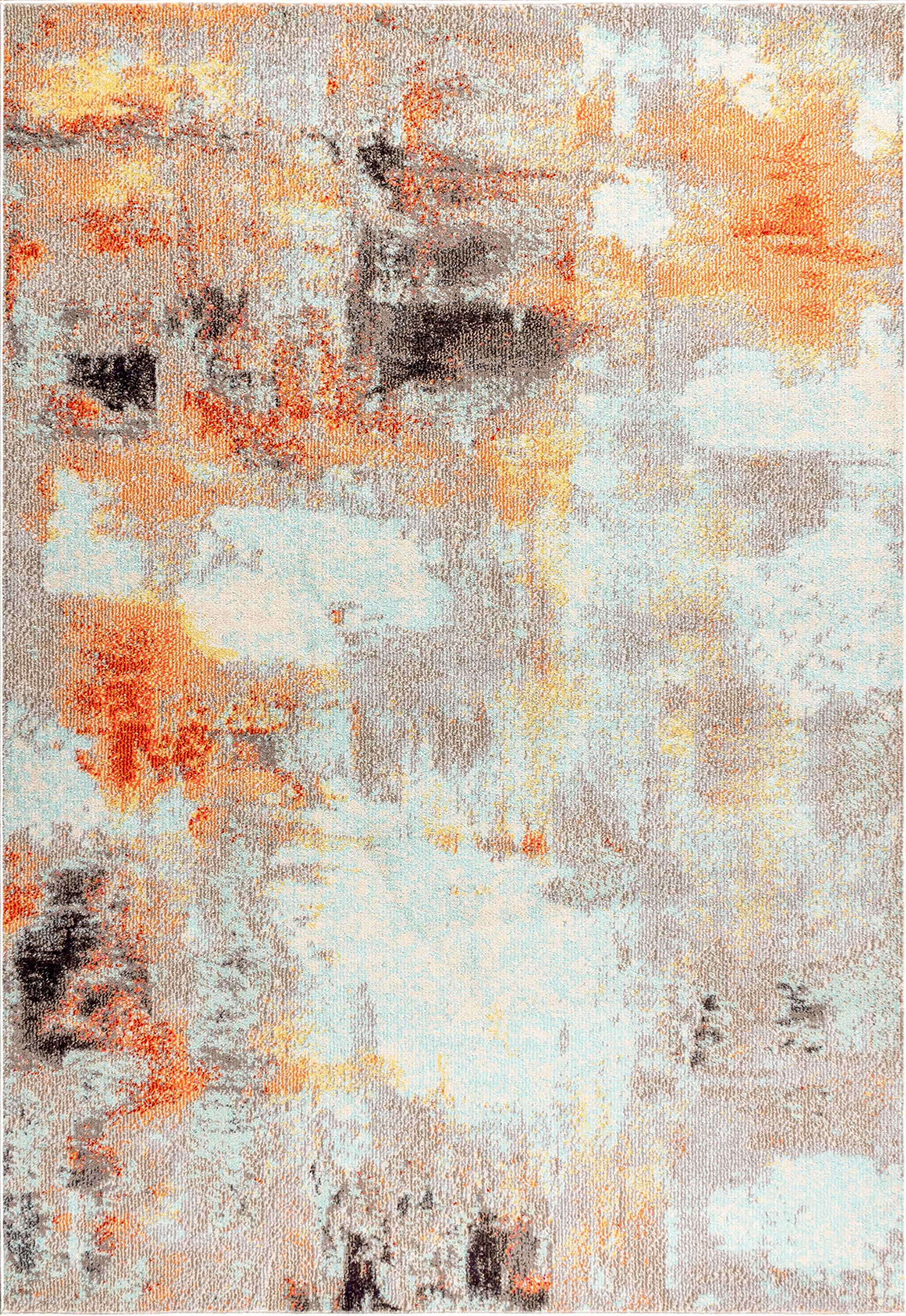 JONATHAN Y CTP104B-8 Tapis Pop Contemporain Moderne Abstrait Vintage Crème/Orange 240 cm x 300 cm, bohème, Facile à Nettoyer, pour Chambre, Cuisine, Salon, Anti-Peluche
