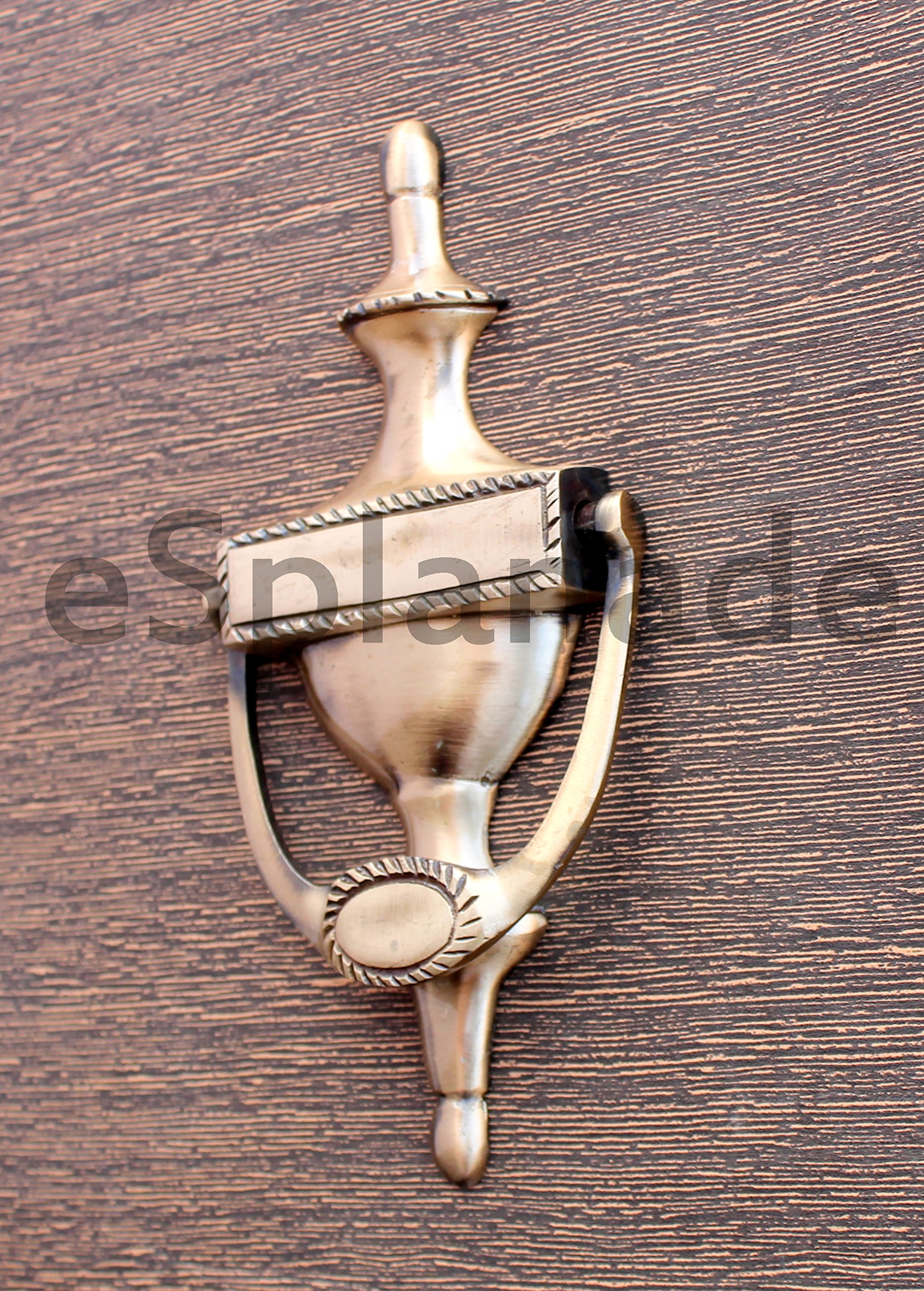 eSplanade Style Colonial Laiton Heurtoir de Porte, Jaune, 4 x 2 x 20,3 cm