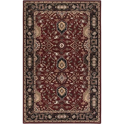 Surya Caesar Red 4-Feet by 6-Feet Area Rug