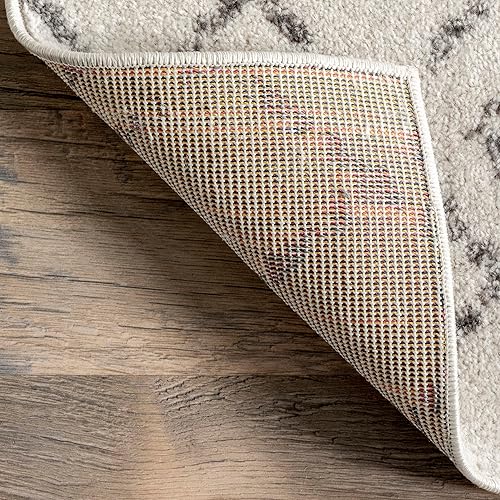 Miniatura 5 de nuLOOM - Alfombra marroquí Blythe Area 5 pies x 7 pies 5 pulgadas grisblanco roto