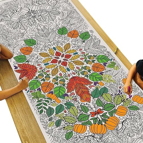 Miniatura 8 de Tiny Expressions - Póster gigante para colorear con mandala, enrollado, sin arrugas, 72 x 30 pulgadas, para niños, adolescentes o adultos  Tamaño de