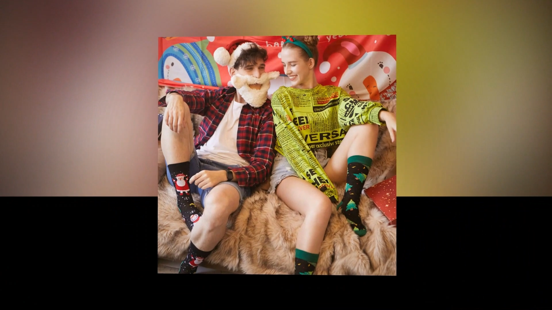 Herren Weihnachtssocken Aus Baumwolle Bunte Socken Mit