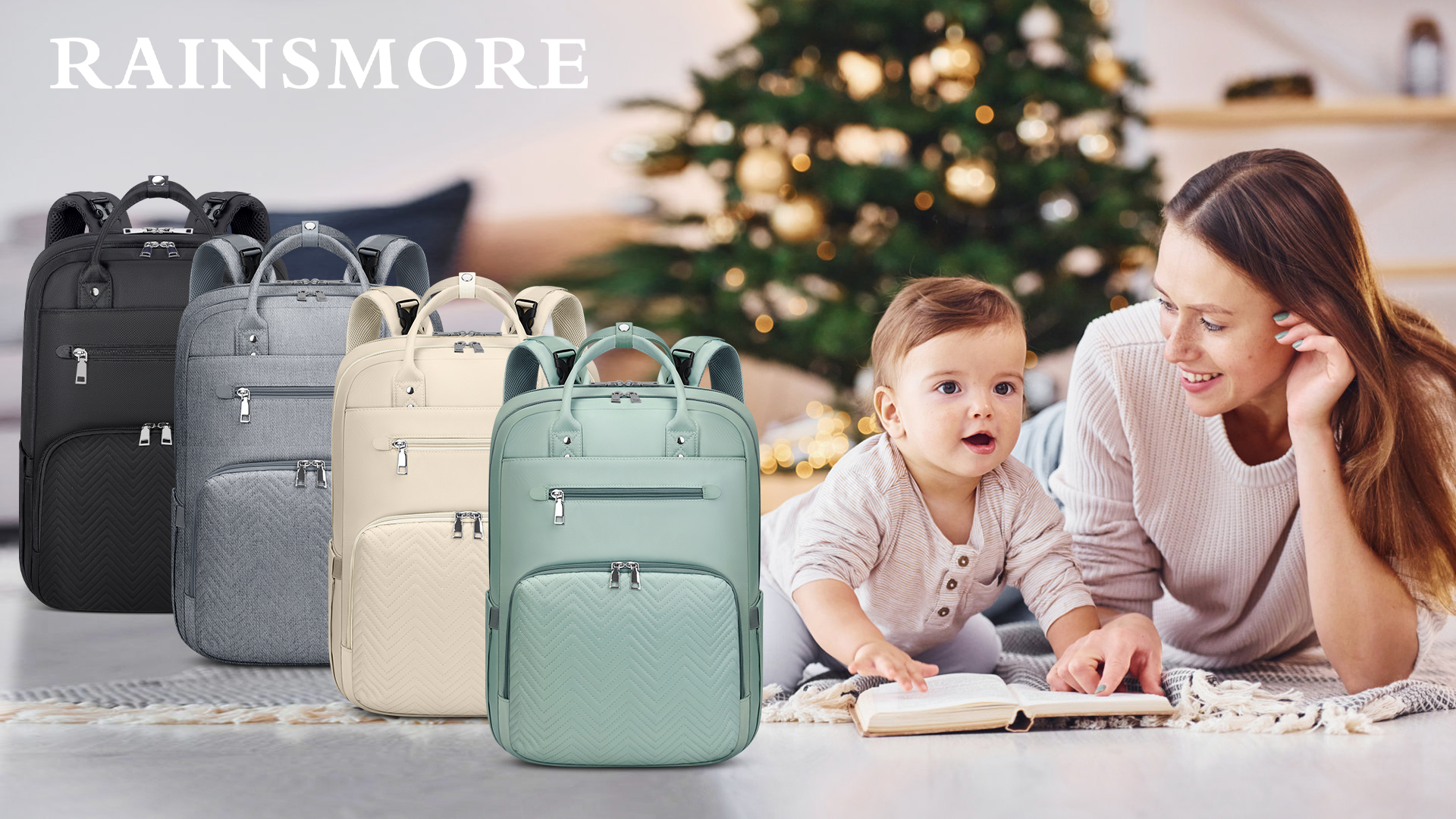 Zaino Mamma Multifunzione Con Fasciatoio - Grande Capacità, 20 Scomparti, Impermeabile, Nero - Foto 4