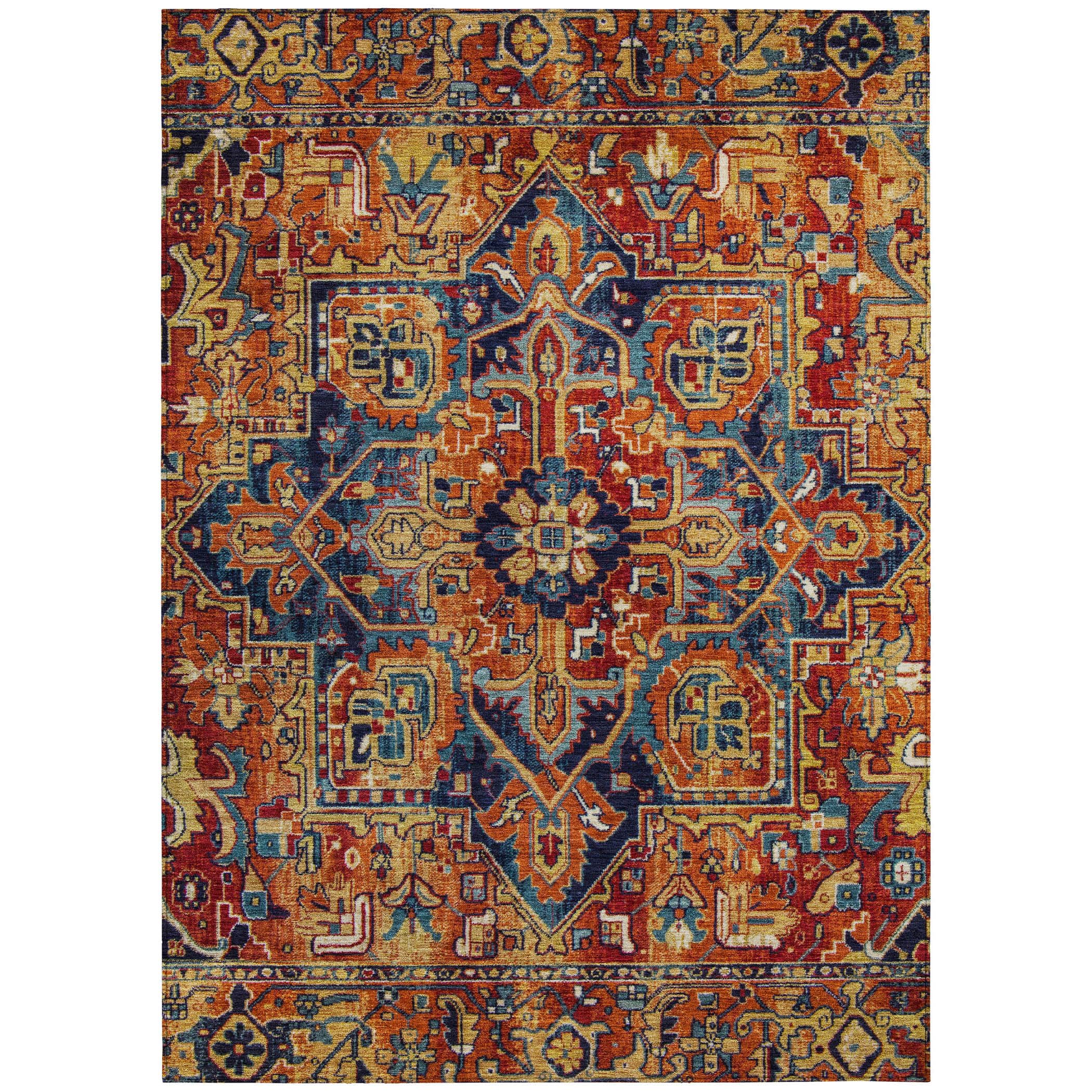 Addison Rugs Chantille ACN570 Orange 8' x 10 Indoor Outdoor Area Rug, Stain Resistant, Machine Washable, Non Shedding, Bedroom, Living Room, Dining