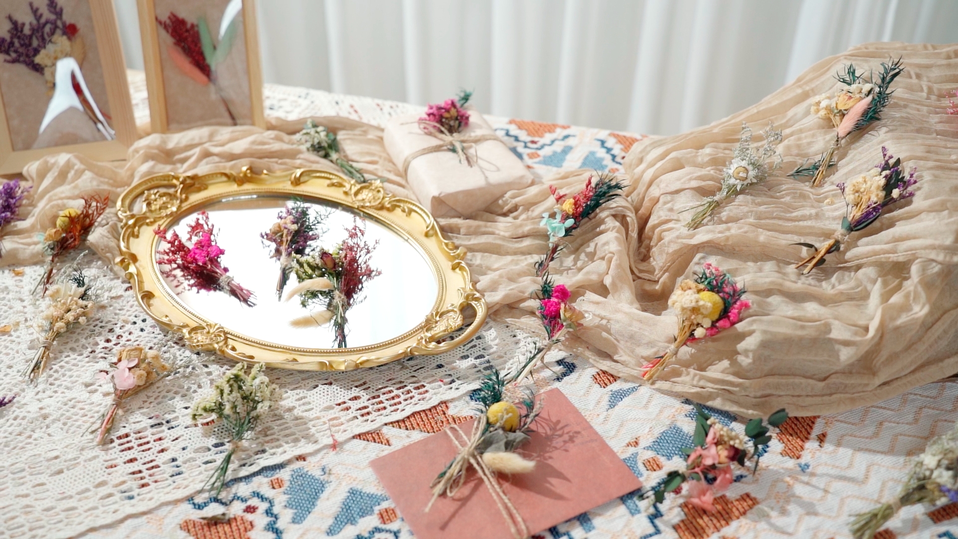 Ramo mini flores secas 48 piezas decoración natural boho miniatura 7