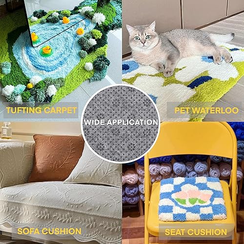 Miniatura 6 de FGCOGOD Tela de respaldo de alfombra, paño de respaldo antideslizante para alfombras, fabricación de alfombras, agujas de punzonado, suministros de