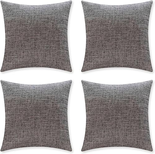Home Brilliant Fundas de almohada grises de 18 x 18 pulgadas, lavables y con forro suave, fundas de almohada decorativas para sofá, jardín,