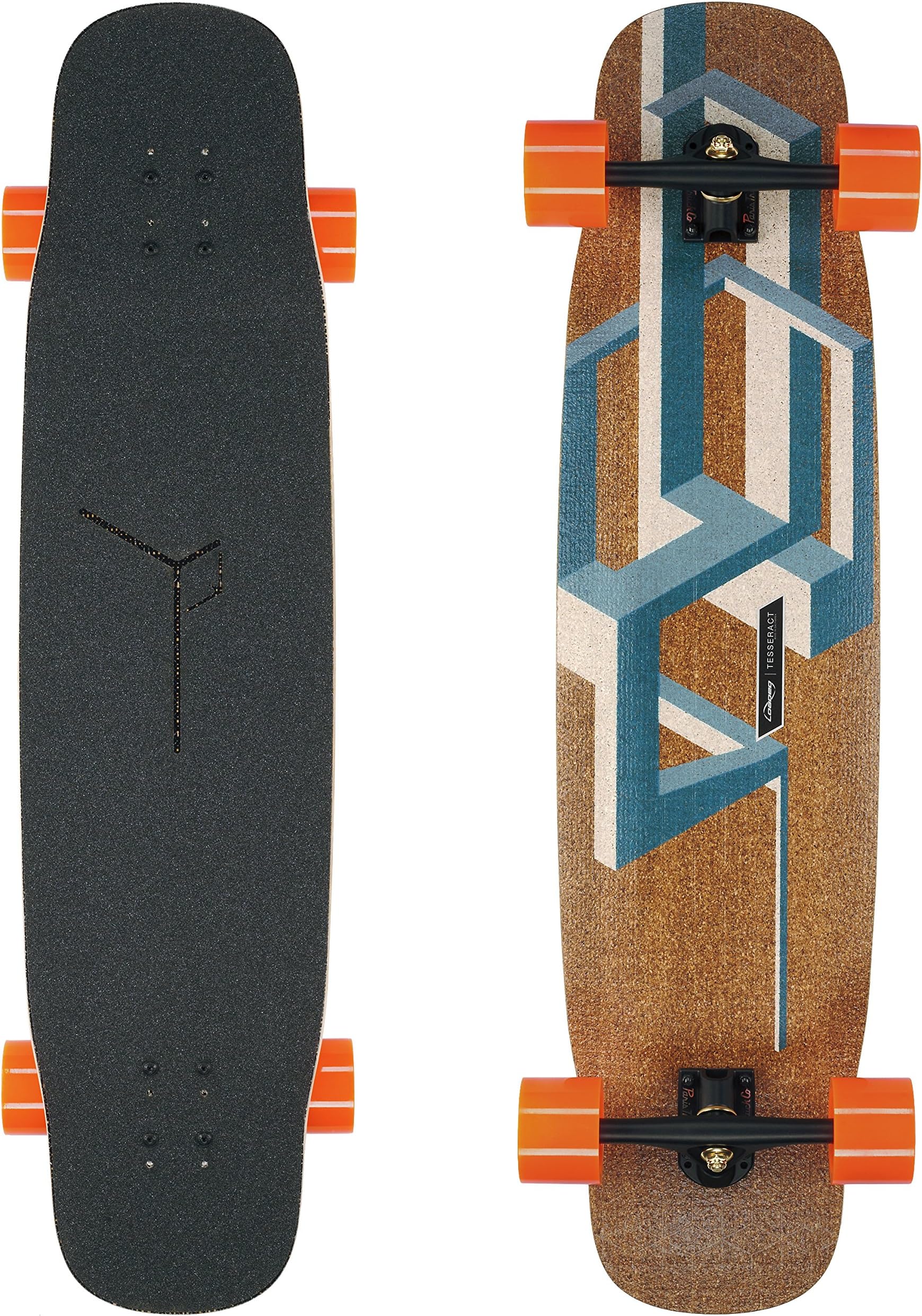 Basalt Tesseract Bamboo Longboard Skateboard Complete (Dark Blue, 80a in Heat Wheels)