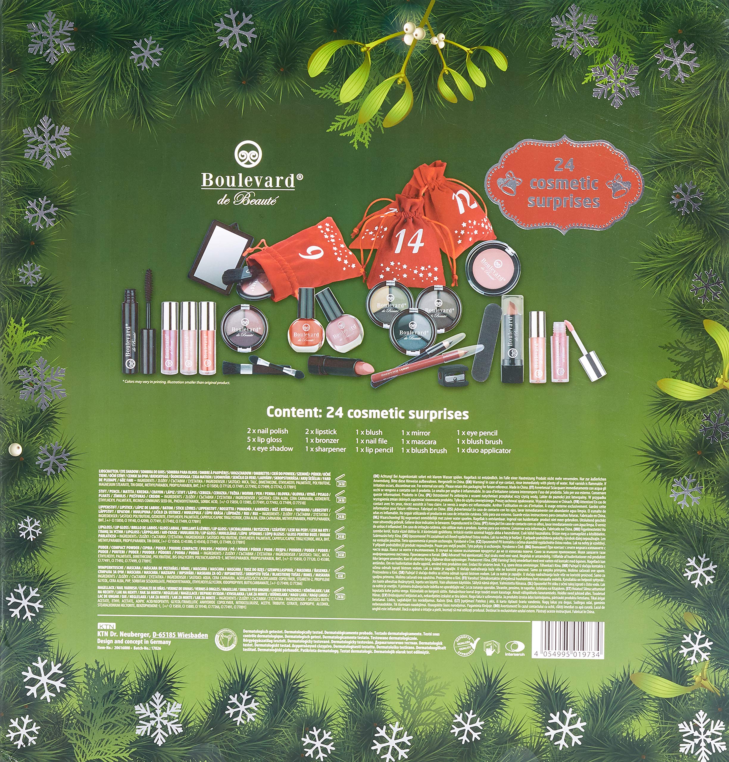 Cosmetic Advent Calendar - Beauty-Adventskalender mit 24 Makeup-Überraschungen für die Weihnachtszeit - von Boulevard de Beauté
