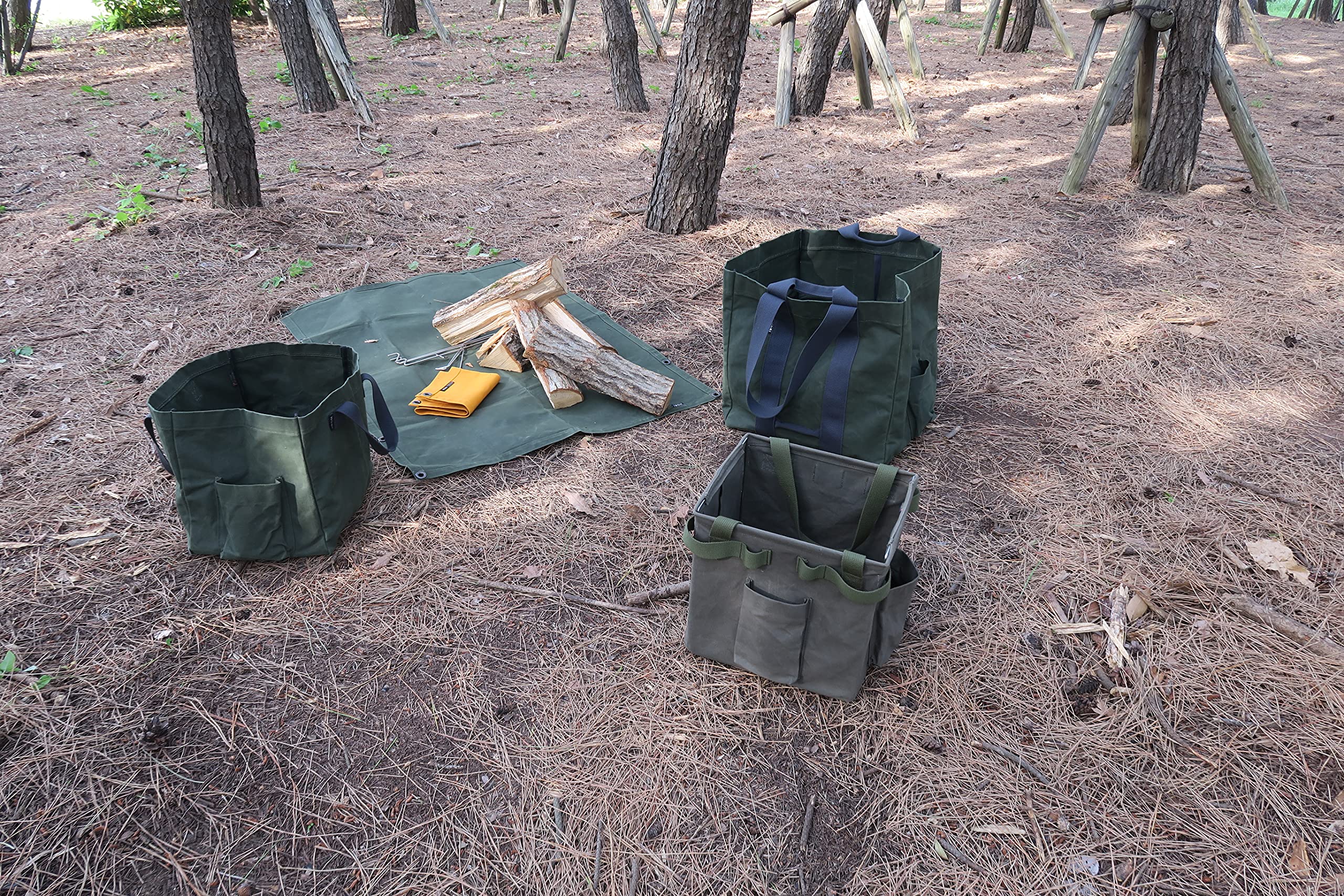 HOBI Canvas Tarp L 6'×2.6’, [Made in Japan] 15 Oz. 35 Mil Thick Premium Canvas(Shuttle Loom) Waterproof Paraffin Coating Big Grommet×10 [Rough?Tough] Super Heavy Duty CamelOrange?Survive TARP?