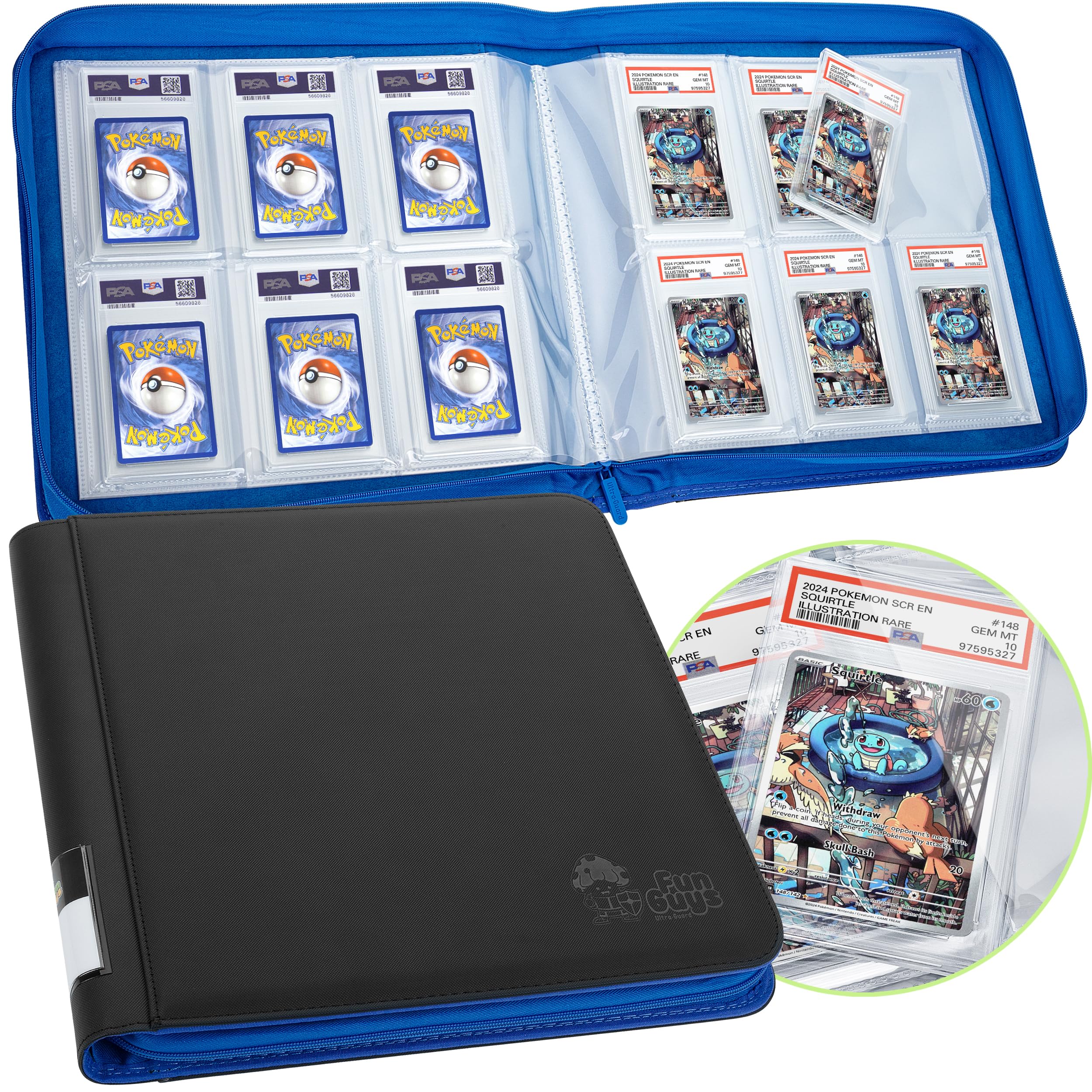 1024 Pocket Trading Card Binder - Ringless Side-Loading Album With Label  Design, Holds 1000+ TCG Cards (Black) Pokedex Binder