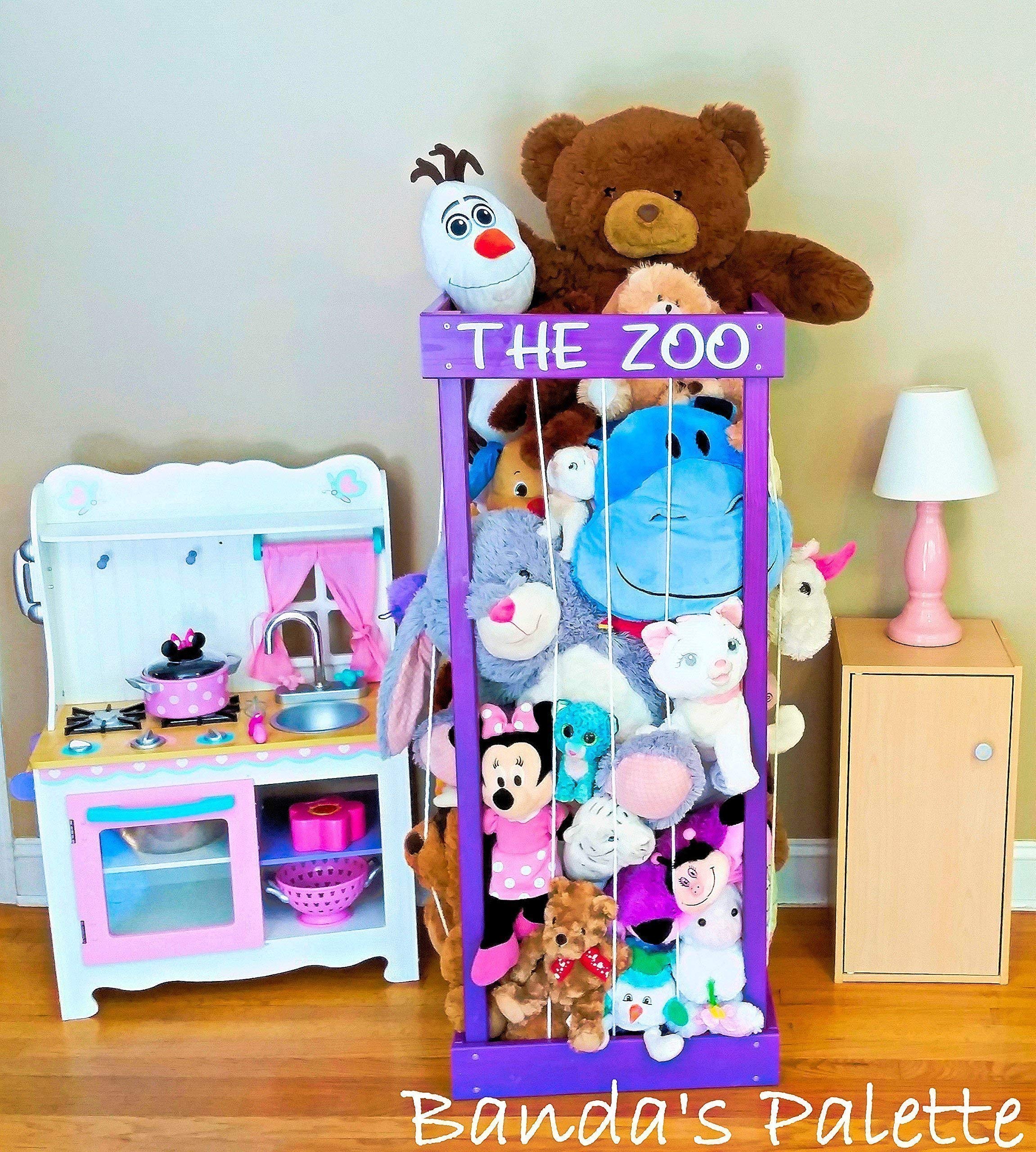 Buy 2', 32", 3', 4' Personalized Stuffed Animal Zoo, Wood Animal Holder