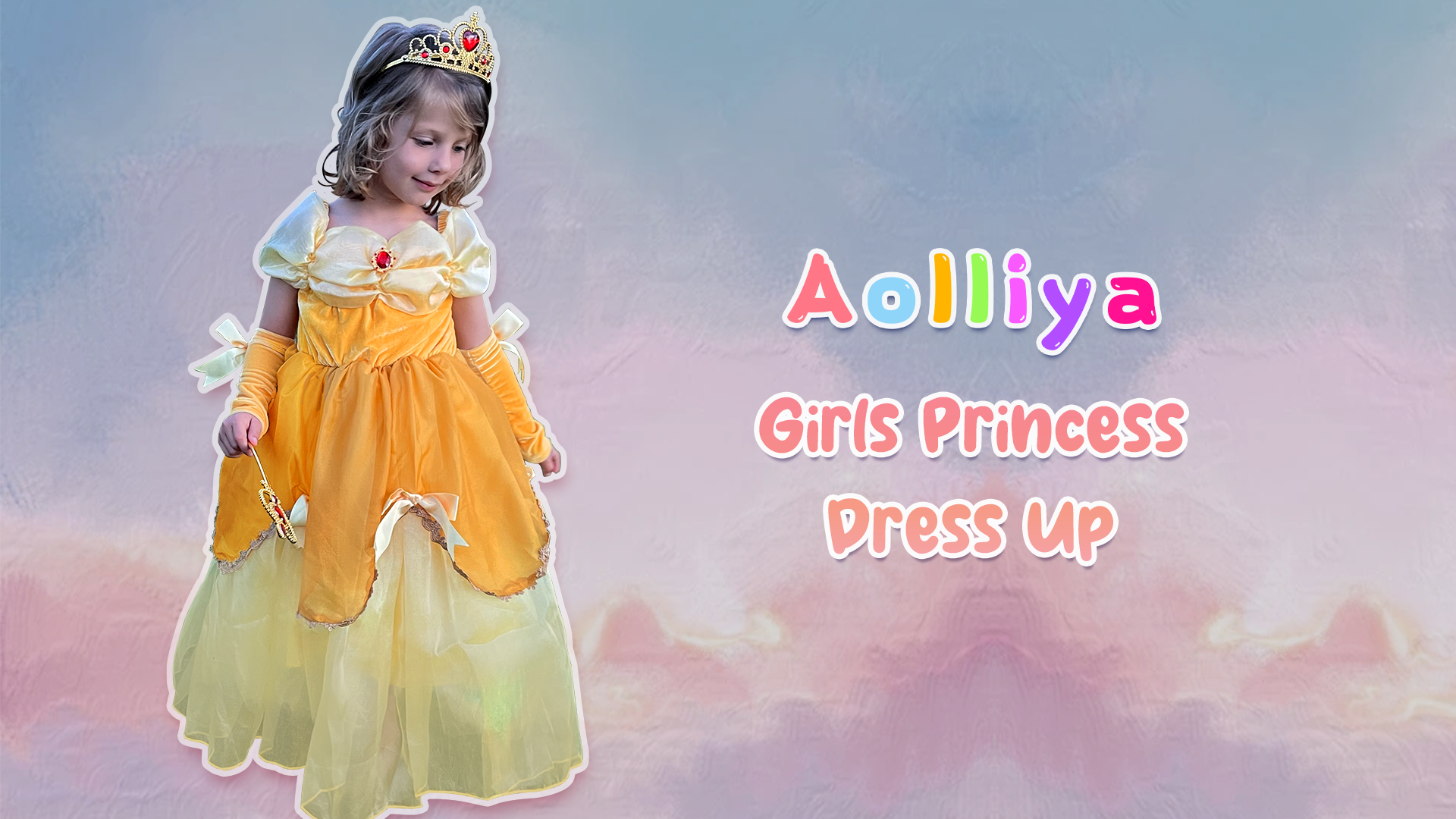 Vestido de Princesa Amarillo para Niñas Talla 5/120 miniatura 7