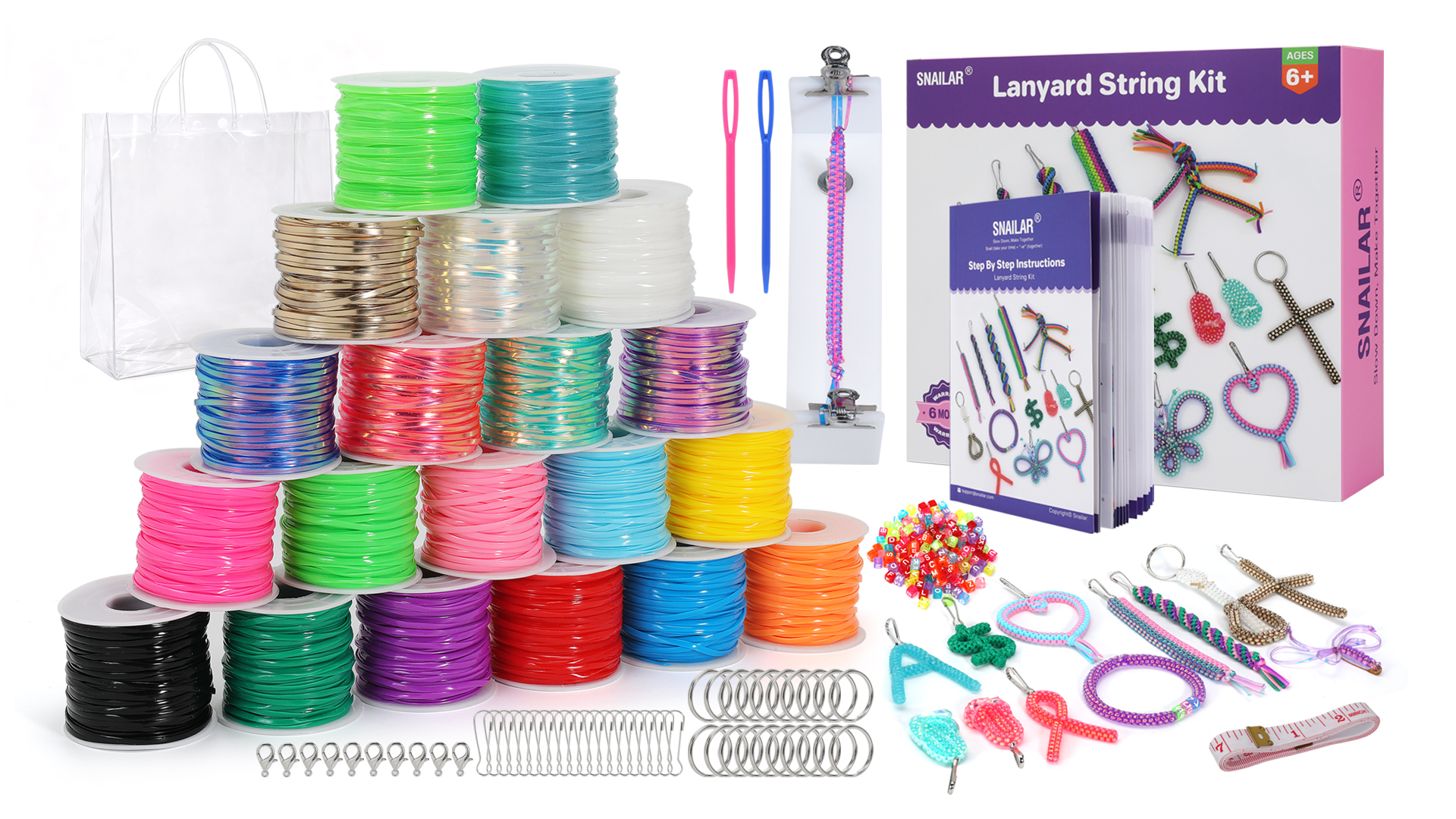 Amazon.com: Lanyard String with Bracelet Jig– 20 Rolls Gimp String
