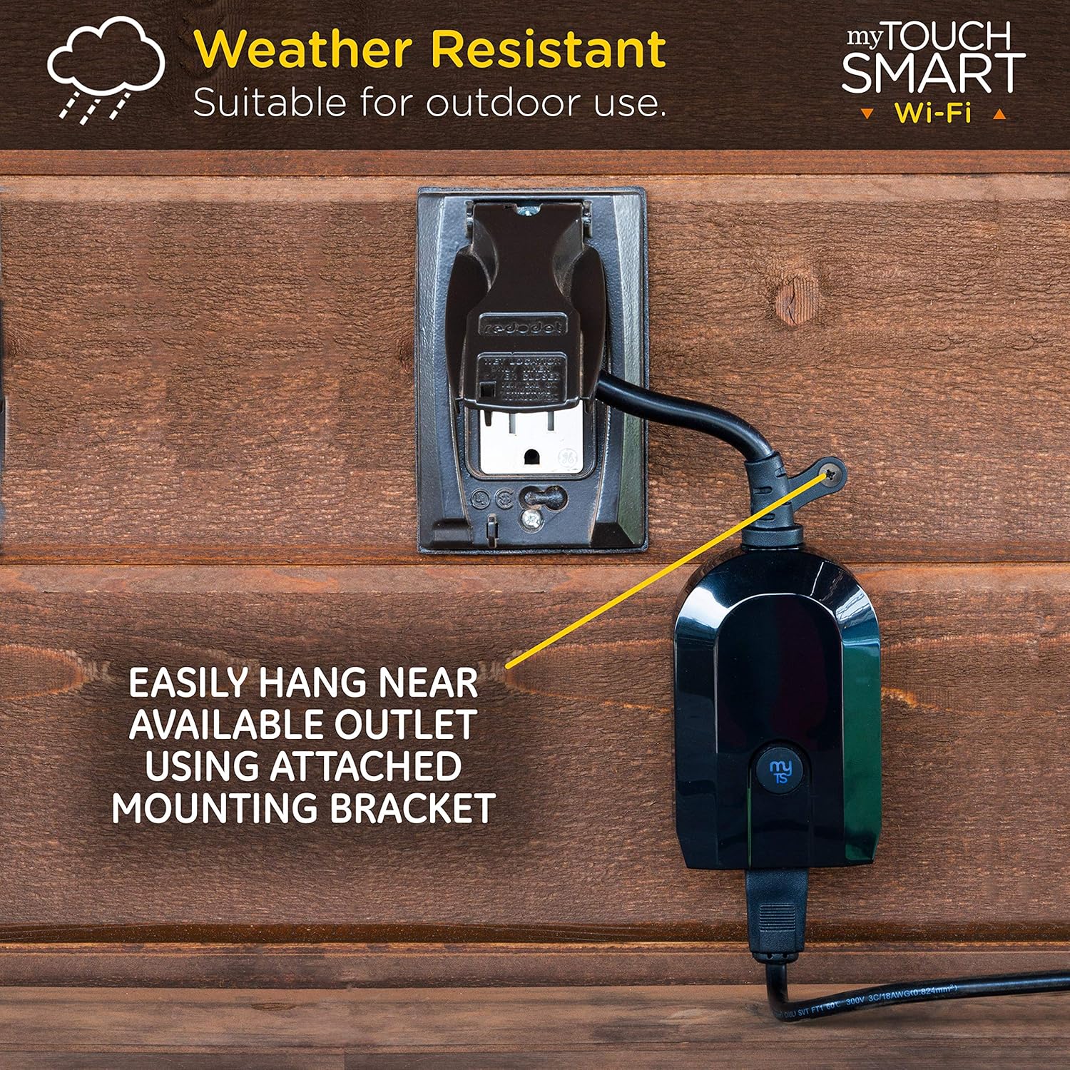 myTouchSmart Smart Plug weather resistant and mounting bracket