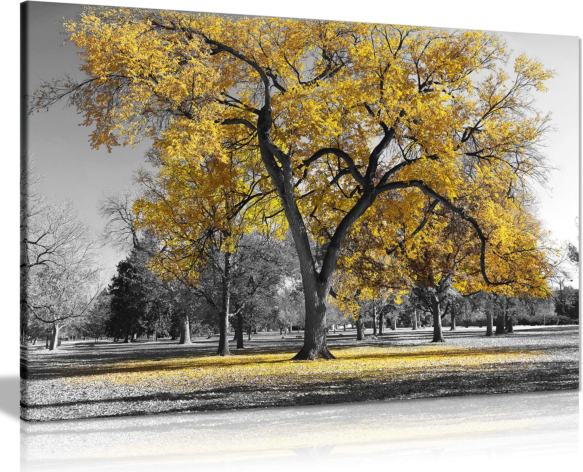 Panther Print, Large Canvas Wall Art, Beautiful Living Room and Bedroom Framed Art, Quality Picture Prints for Walls, Nature Design, Large Tree Yellow Leaves, Print for Special Occasions (30x20 Inch)