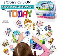 Vista 4 de Kit de cuentas fusibles XXL, cuentas derretidas para manualidades de niños Kit de cuentas de hierro para niños - fusibles de cuentas de clavijas