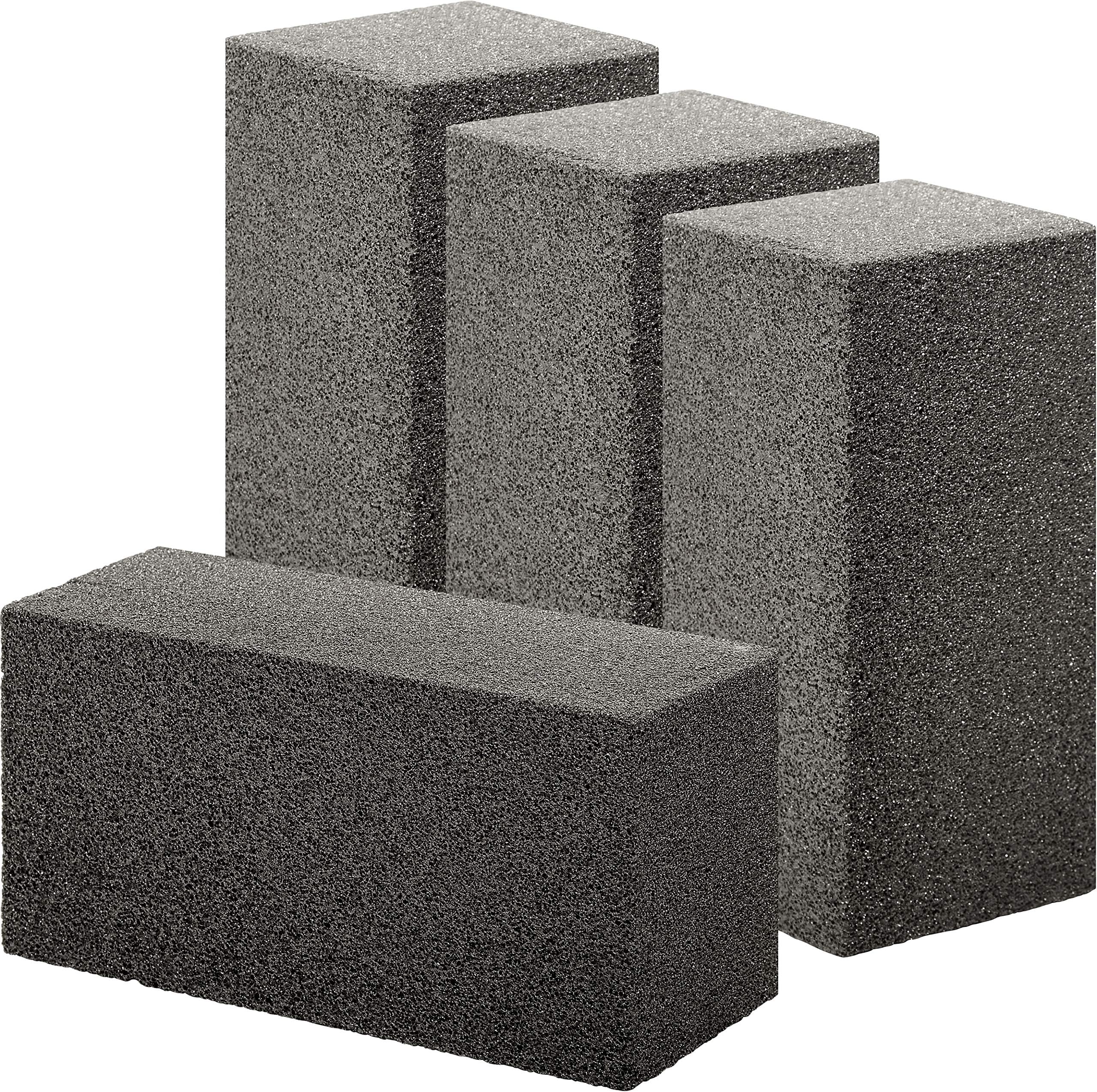 Non Toxic, Restaurant Grade Grill Cleaning Brick 4 Pack. Reusable, Non Scratch Pumice Stone Bricks for Smokers, Flat Top Grills, BBQ Grates, Flattops and Cast Iron. Best Griddle Cleaner Tool Block.
