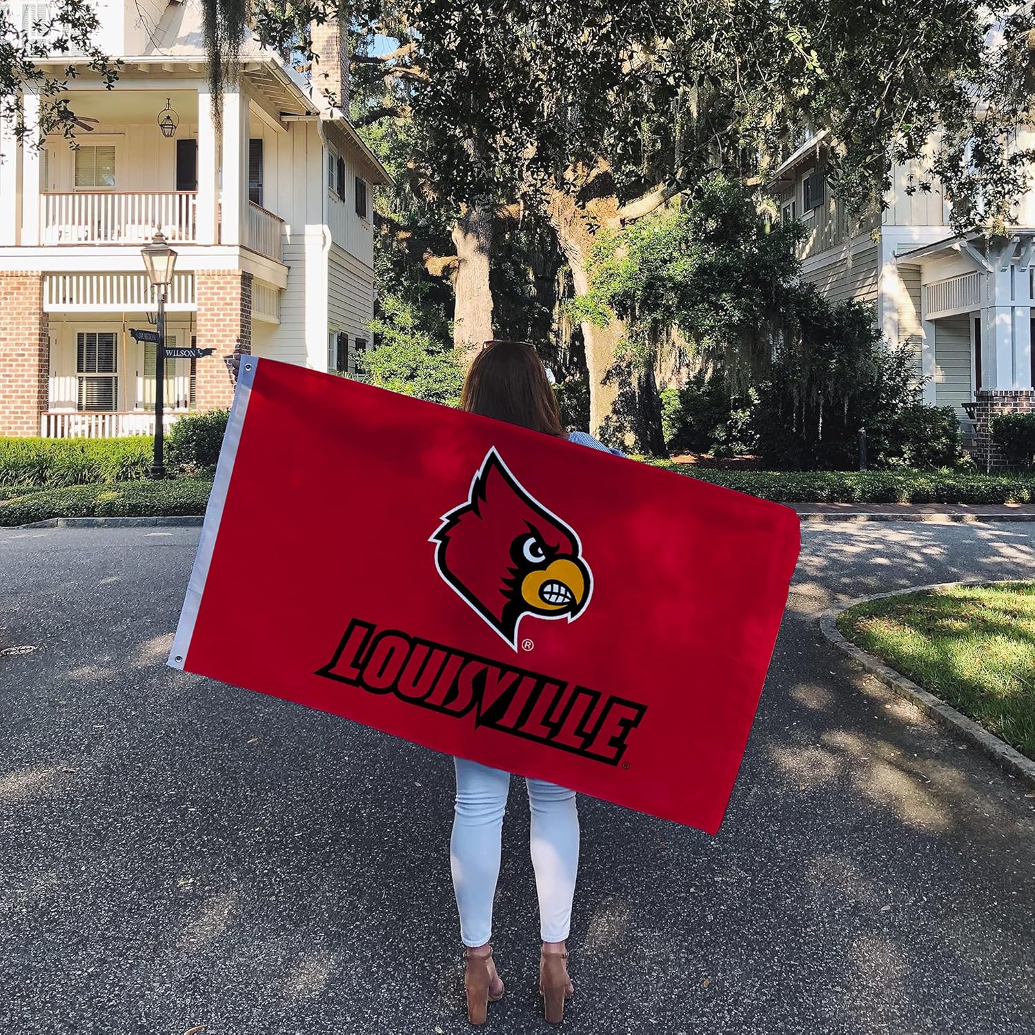 Desert Cactus University of Louisville UL Flag - 3 x 5 Feet Cardinals Banner, Indoor/Outdoor Durable Fabric, 100% Polyester Design (Style 2) - Image 6