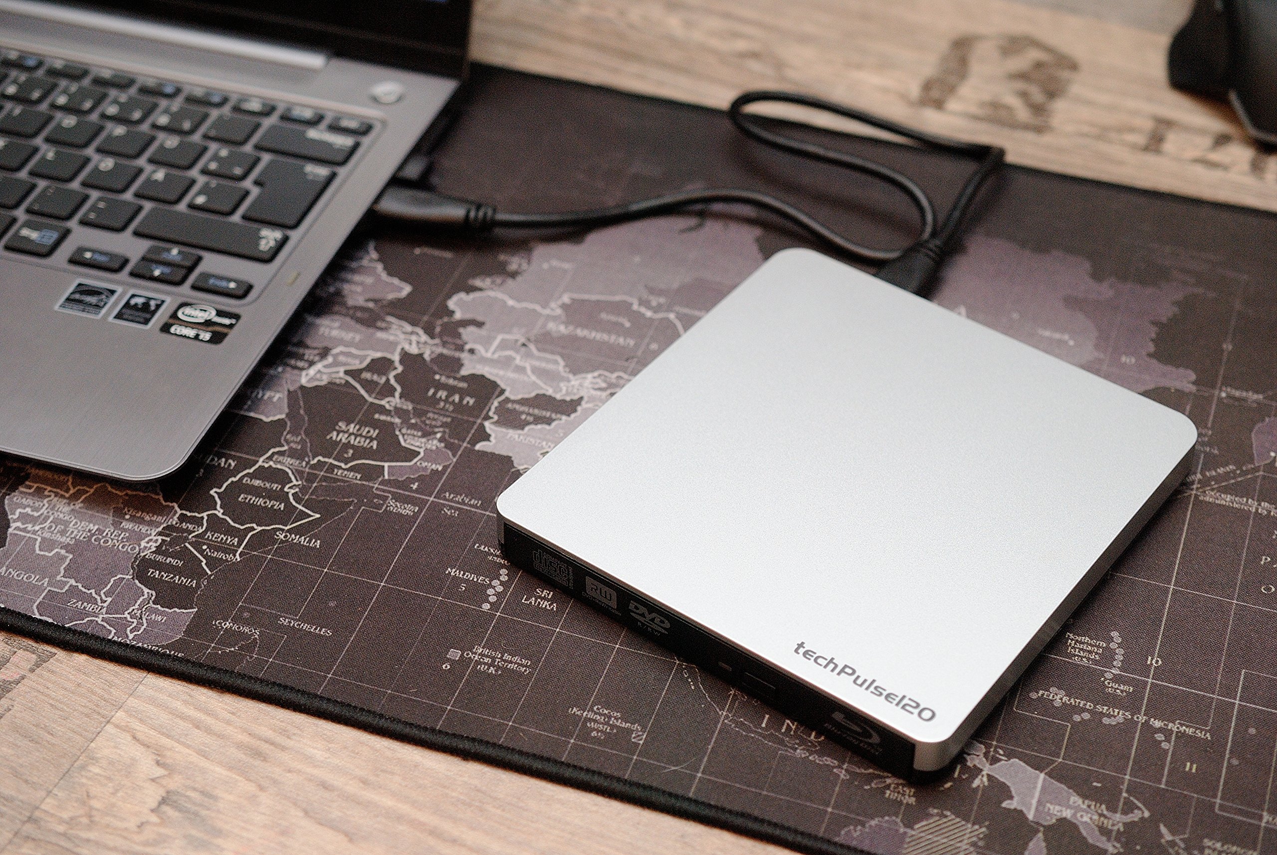 techPulse120 USB 3.0 3D Scrittore Lettore Blu-Ray BD Rom Masterizzatore Esterno Unità Blueray DVD CD Burner Bruciatore CD/DVD Esterna DVD-R CD-RW SuperDrive per PC Laptop Notebook Ultrabook Computer