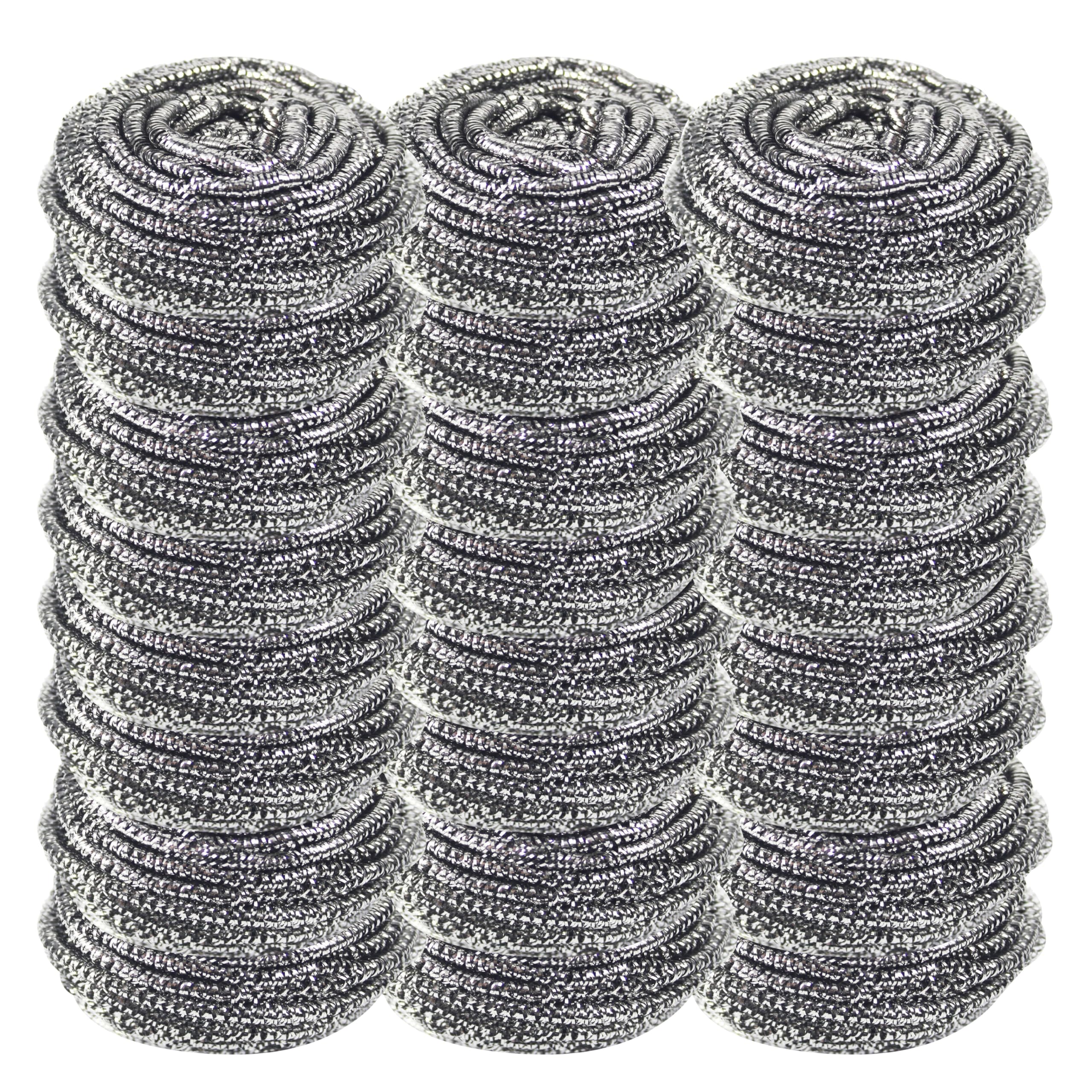 24Pcs Stainless Steel Scrubbers – Heavy Duty Non Scratch Steel Wire Scourers for Dishwashing Cleaning Pots Pans Grills Rust Resistant Reusable Kitchen Cleaning Pads - 5cm