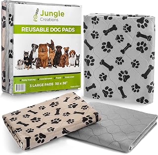 Washable Pee Pads for Dogs (3-Pack) Reusable Waterproof Potty Training Mats for Puppy Playpen, Whelping Box, Crate Liner for Small, Medium, Large, and XL Pets (30" x 36")