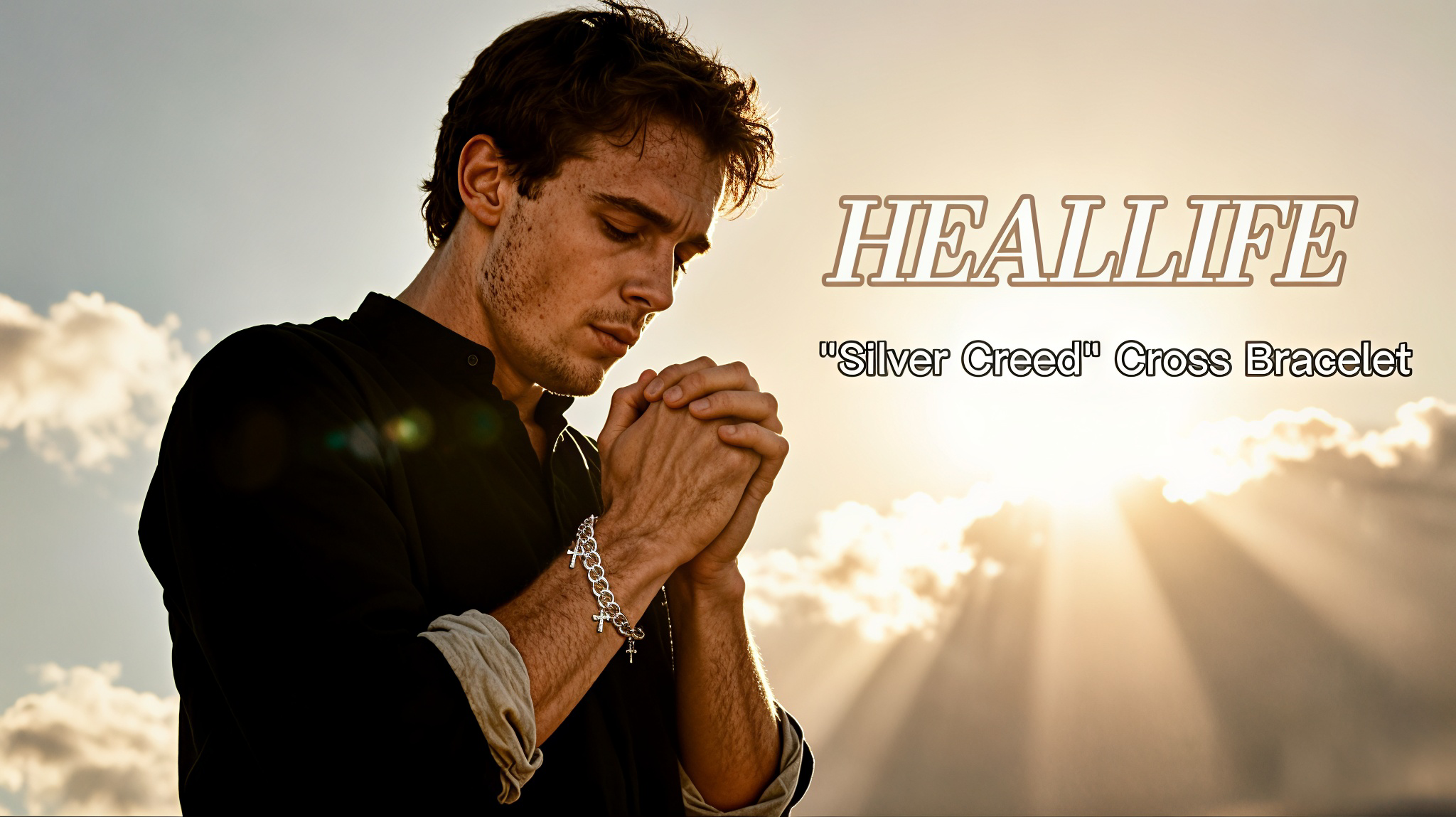 Pulsera cruz de acero inoxidable ajustable para hombre y mujer miniatura 7