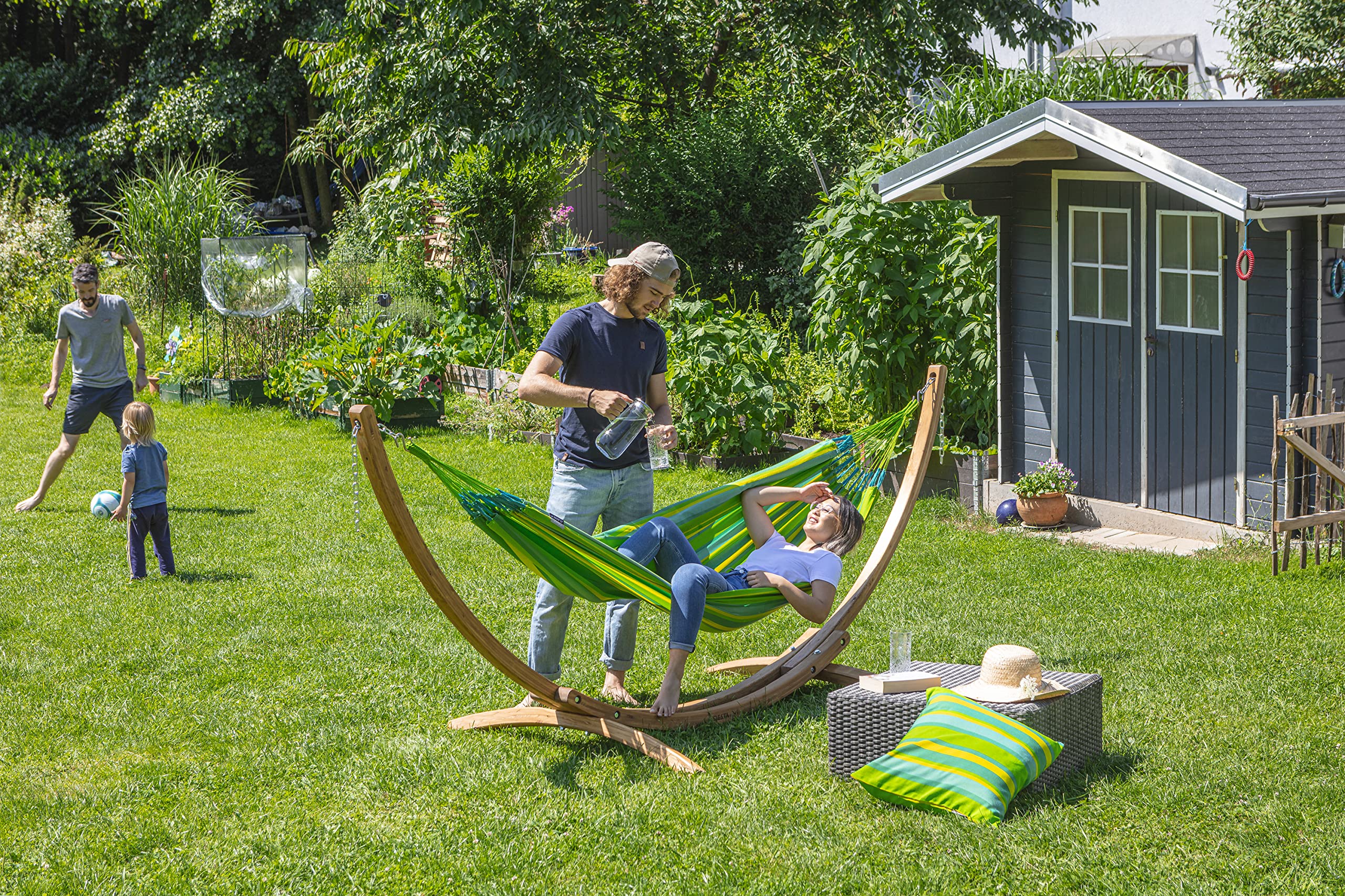 La Siesta® - Brisa - Klassische Single-Hängematte, handgefertigt in Kolumbien, mit 140 cm Breite für entspannte Momente drinnen und draußen. (Lime)