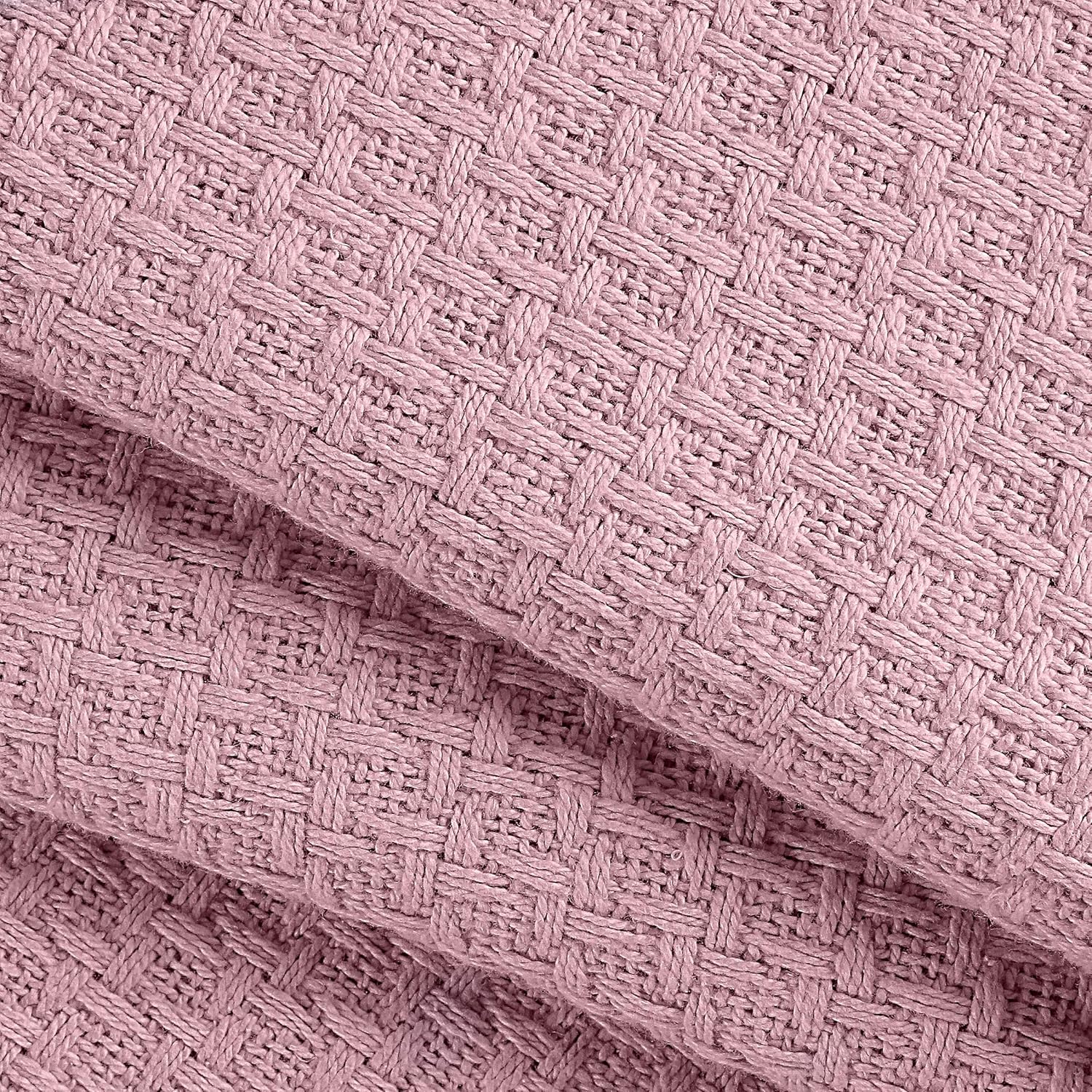 Belizzi Home 100% Cotton Bed Blanket, Breathable Bed Blanket Twin Size, Cotton Thermal Blankets Twin, Perfect for Layering Any Bed for All Season, Purple