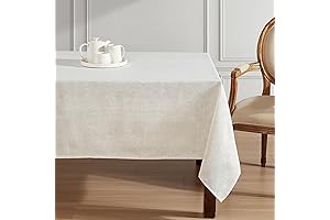Laura Ashley Dothan Luxury Linen Tablecloth, Size 60" x 120"