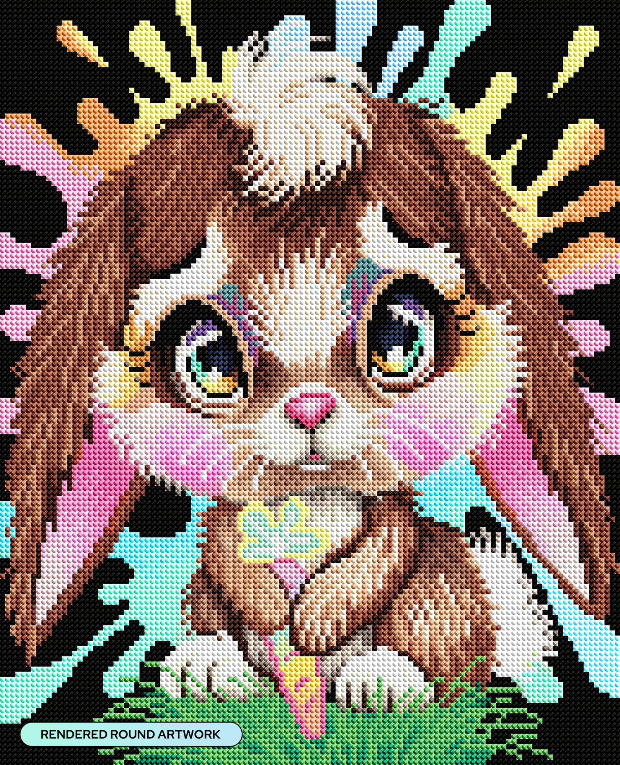 Amazon.com: DIAMOND ART CLUB Rainbow Lil Bunny Diamond Painting