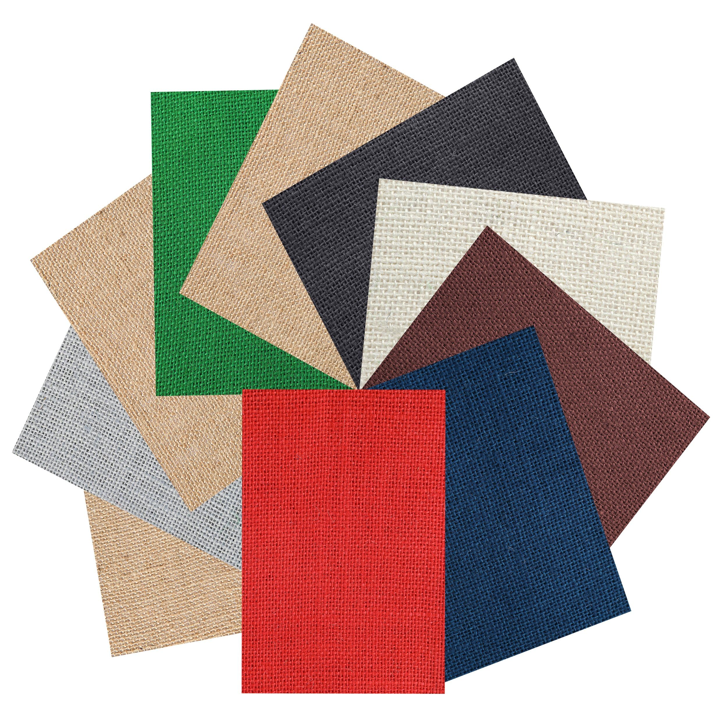 Neotrims 6Pcs=3Xnatural + 3XMix Cols Hessian Jute Burlap Material 6 Pcs Crafts Fabric Bundle A3 Sheets - 3 X Natural 3 X Mixed Colours. School Projects Or Decorative Home Décor