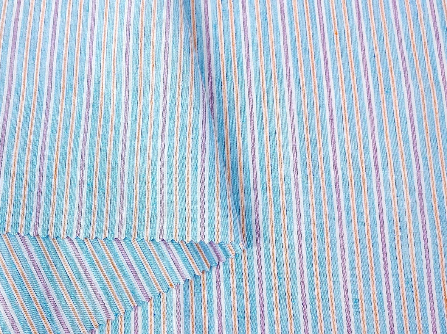 Lightweight Linen-Cotton Blend with Stripe Pattern 2766 2767 Orange