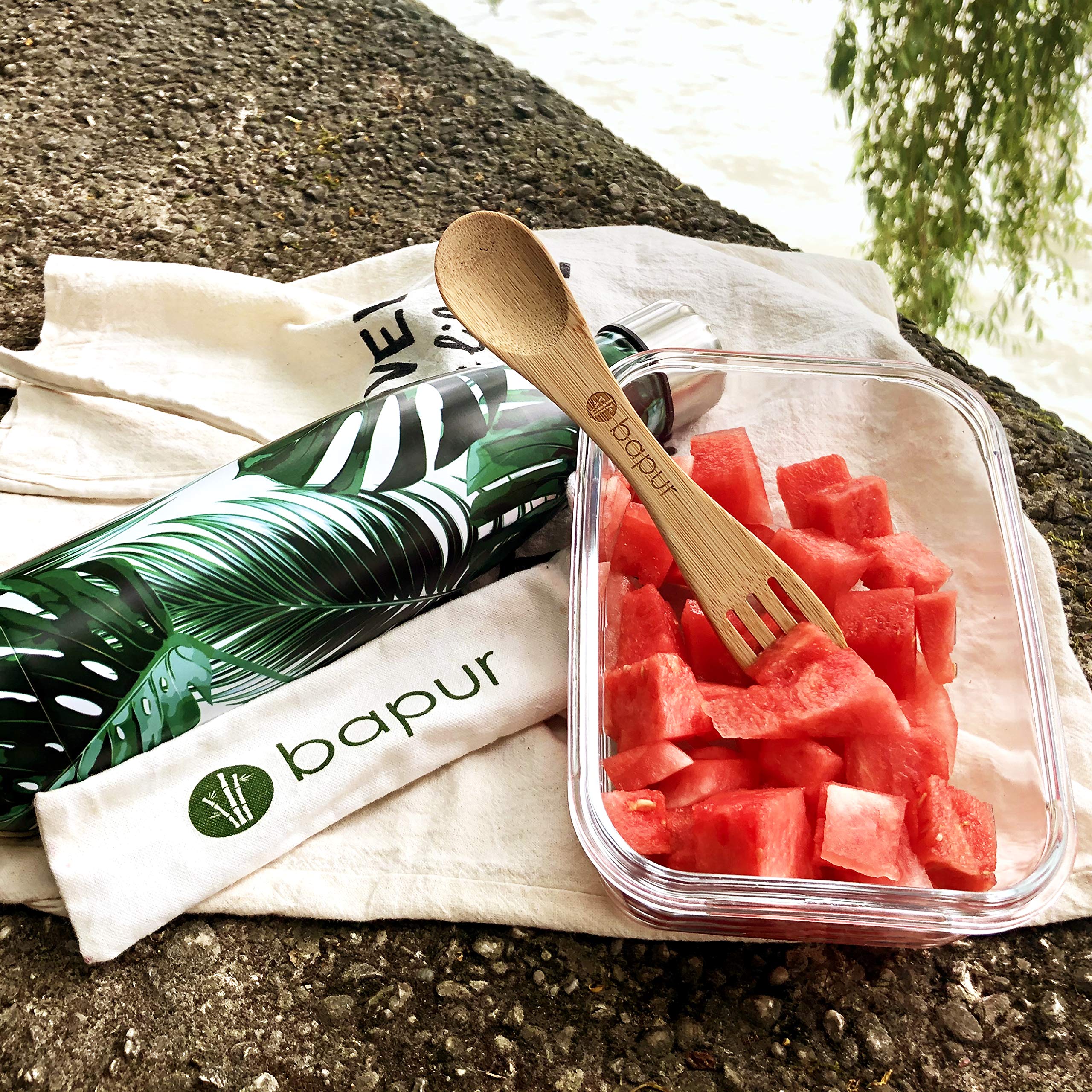 bapur - Bambus Spork: nachhaltig und langlebig | Outdoor- und Reisebesteck  aus Bambus im praktischen Beutel | umweltfreundlicher Gffel : Amazon.de:  Sport & Freizeit