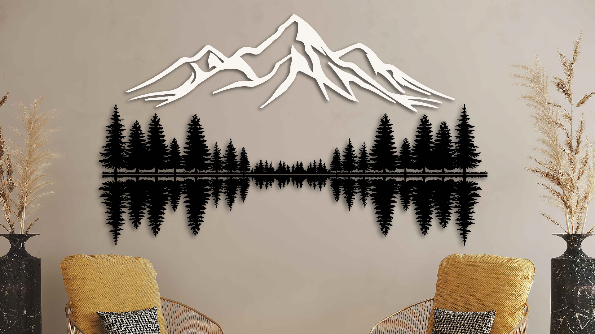 Amazon.com: KAWA METALWORKS Mountain & Forest Wall Art - Pine
