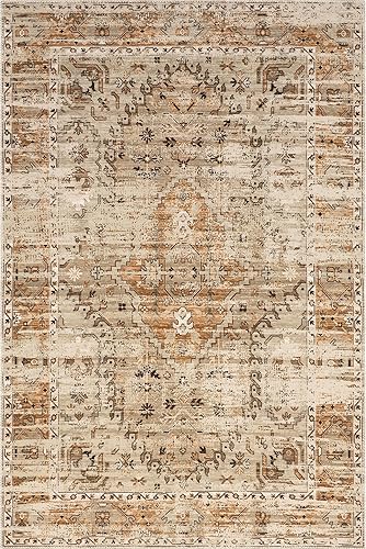 Miniatura 5 de nuLOOM Aada - Alfombra persa, lavable a máquina, 4x6, beige