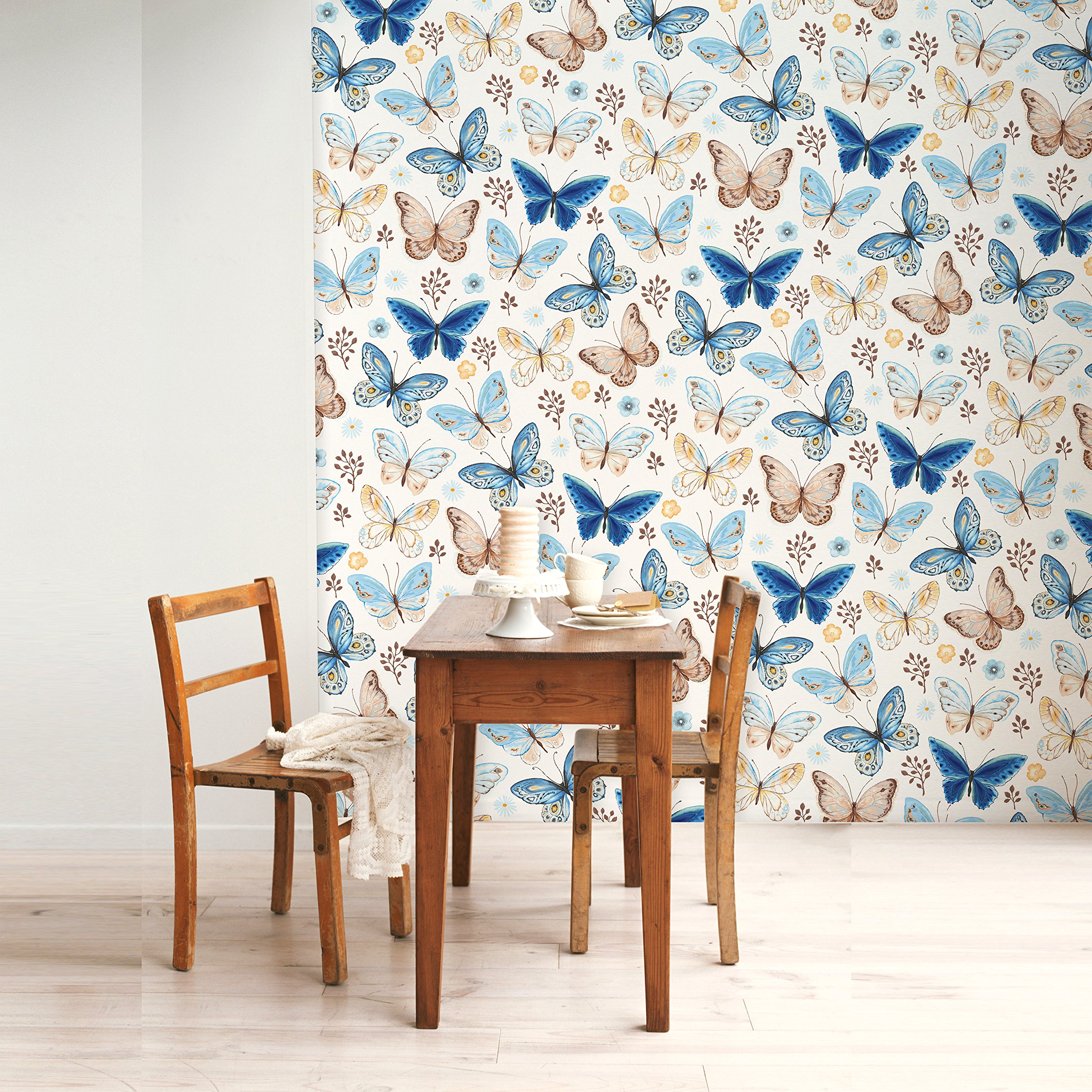 Walplus Farfalle Modello murale Adesivi da Parete, Vinile, Multicolore, 63.5 x 63.5 x 3 cm