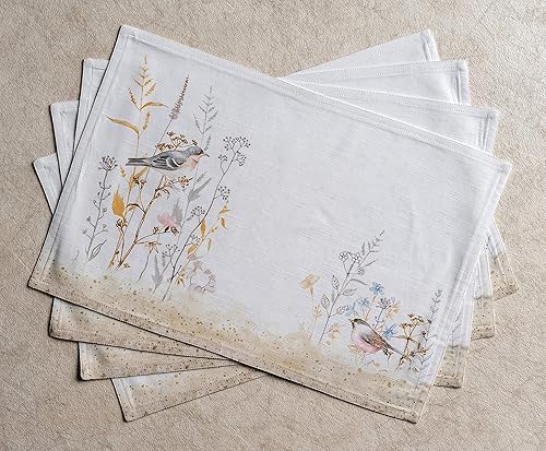 Miniatura 9 de Maison d' Hermine Juego de 4 manteles individuales de tela, 100% algodón, decorativos, lavables, para mesa de Pascua, para cocina, fiesta, boda,