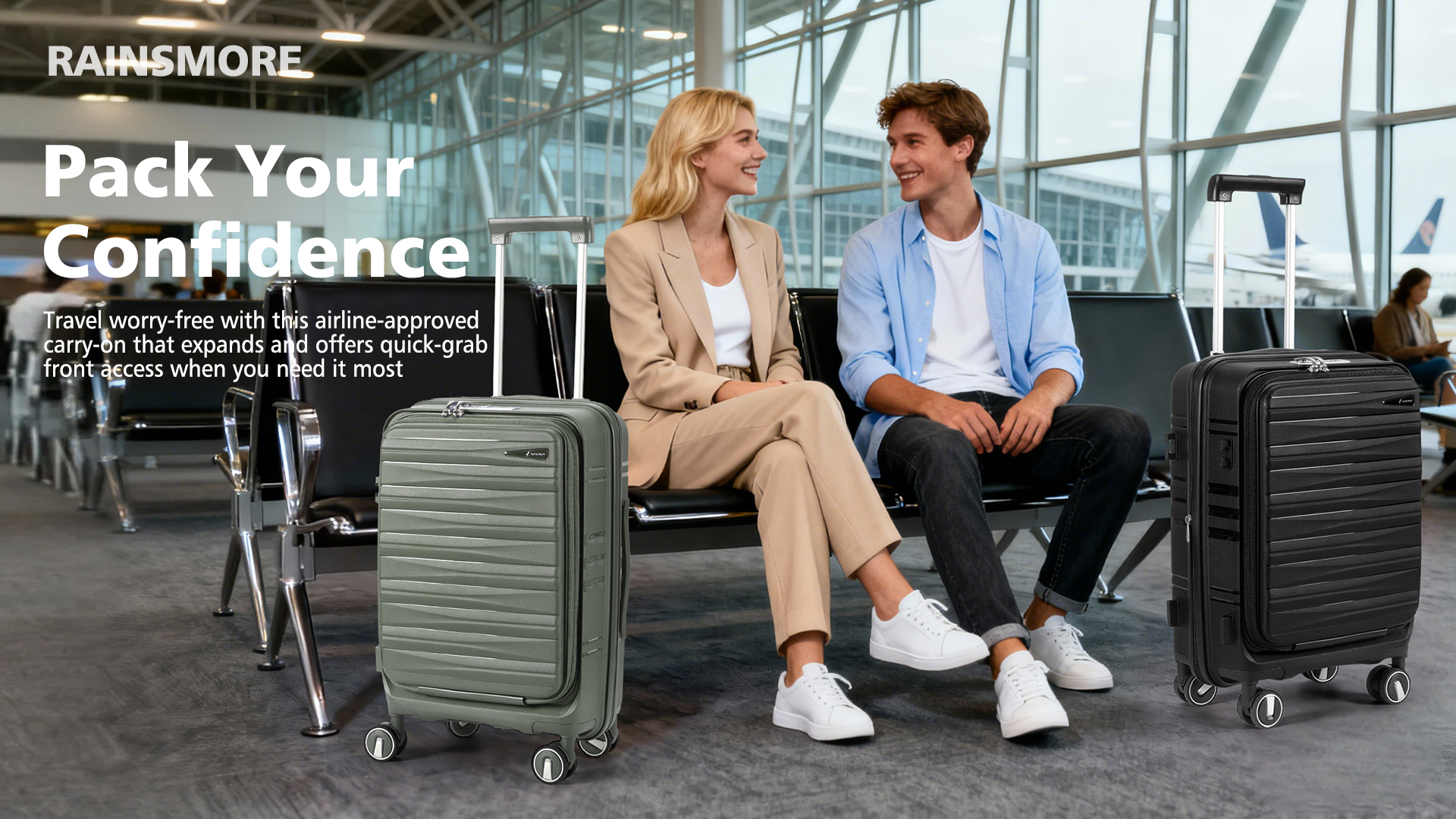 Amazon.com | RAINSMORE Expandable Carry on Luggage 20 Inch