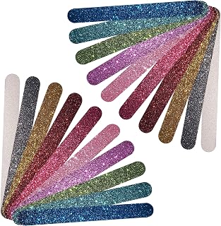 P2P Nails Glitter Colorful Nail File Strips - Manicure and Pedicure Nail Buffers - Double Sided Filers for Shaping and Smoothing Toenails and Fingernails (Regular, 20)